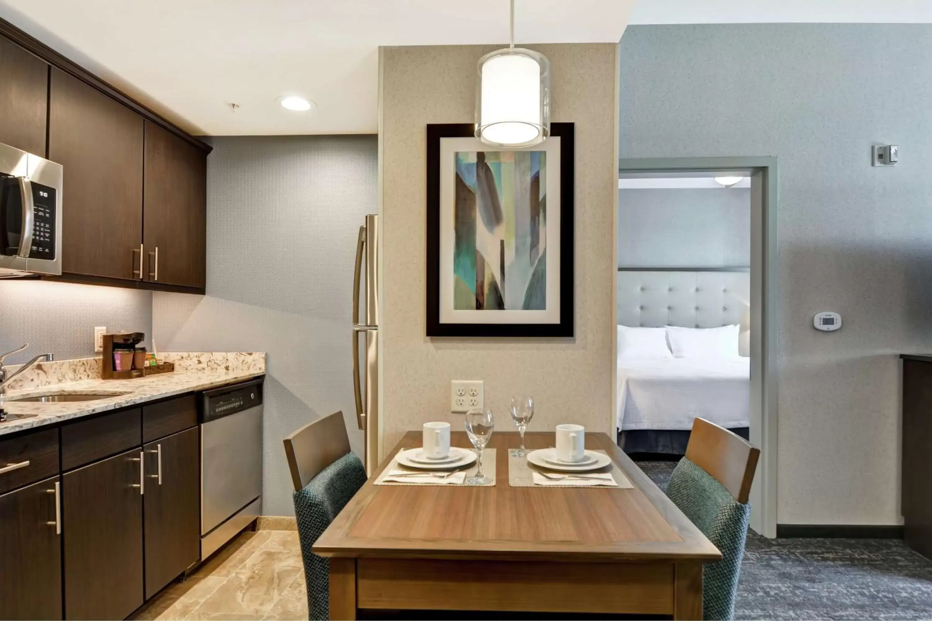 Kitchen or kitchenette, Bathroom in Homewood Suites By Hilton Poughkeepsie