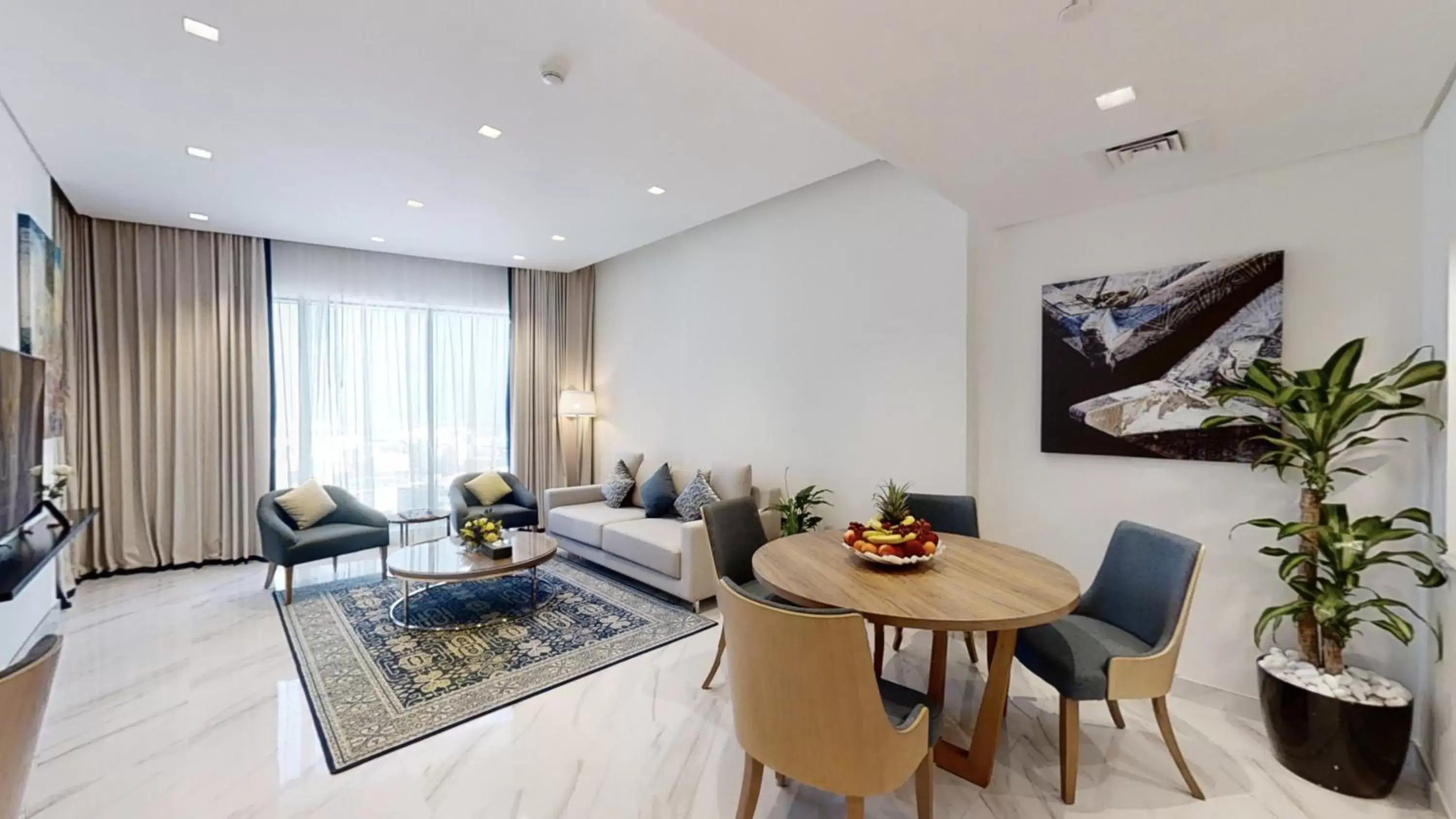 Living room, Dining Area in Suha Mina Rashid Hotel Apartments