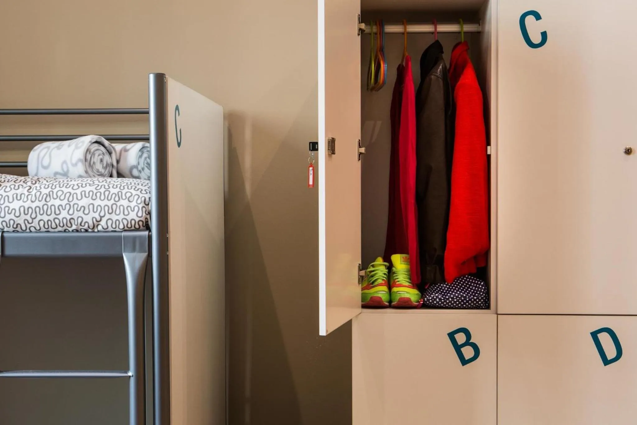 Decorative detail, Bed in Born Barcelona Hostel