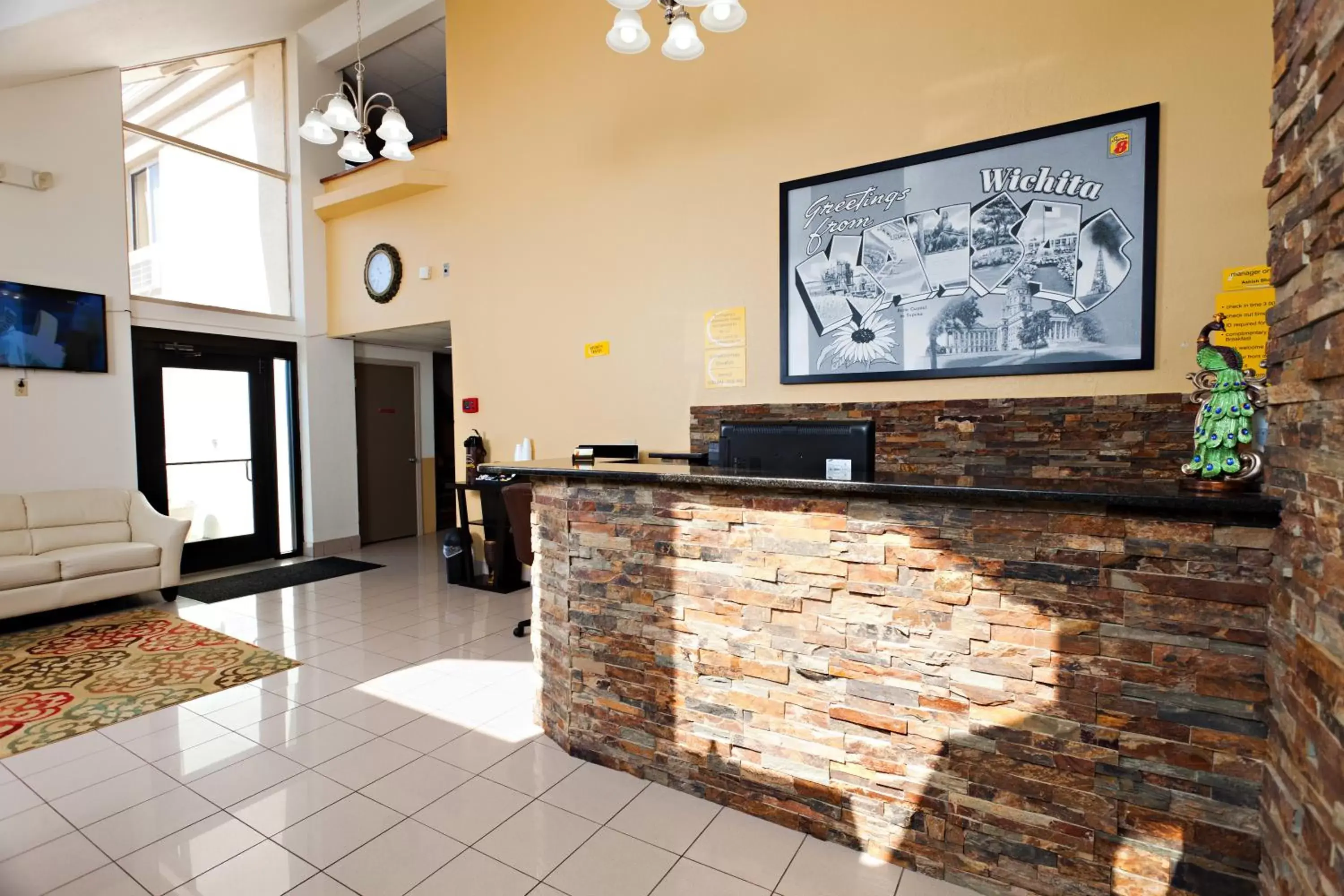 Lobby or reception, Lobby/Reception in Super 8 by Wyndham Wichita Airport West Kellogg