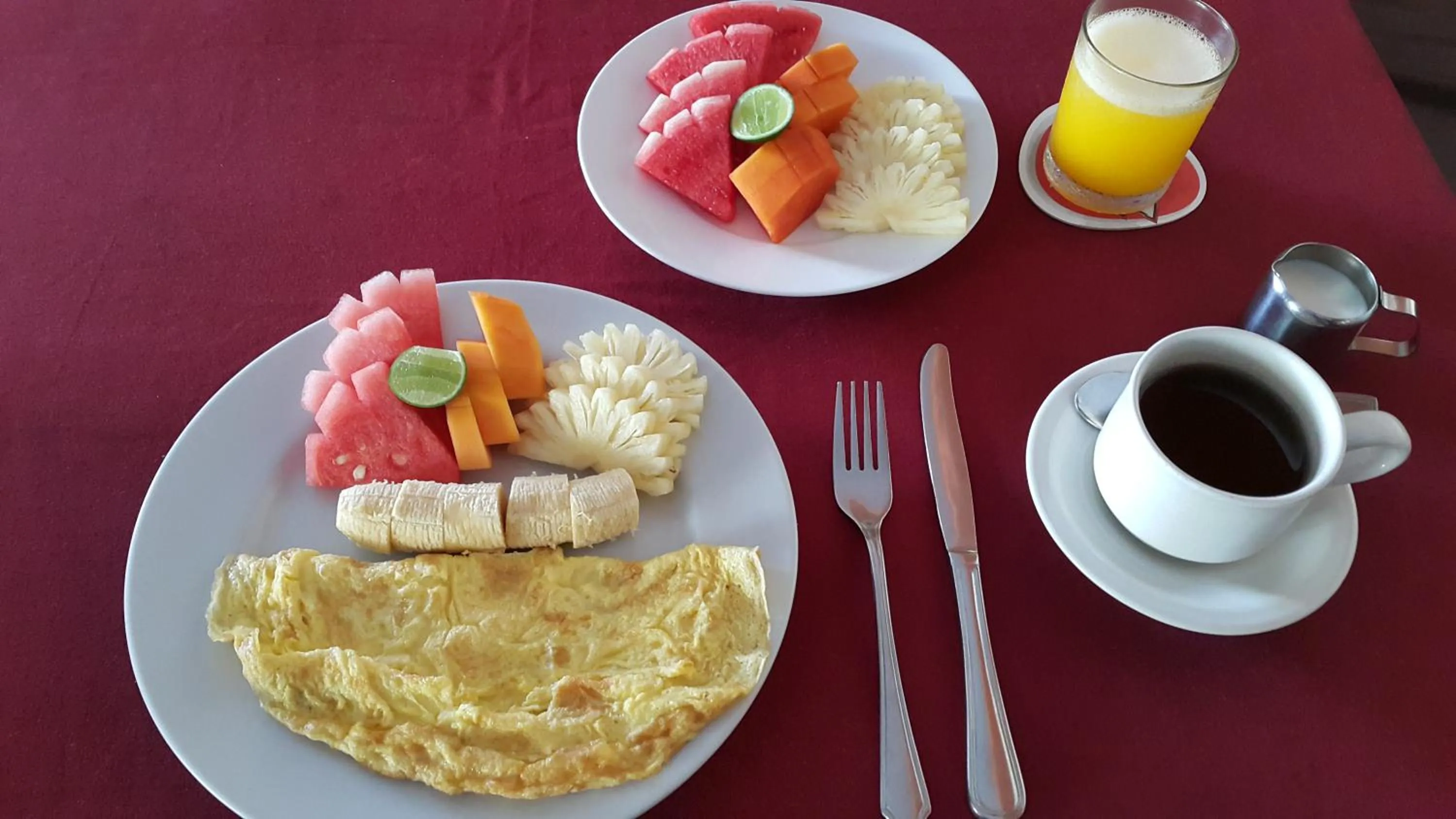 American breakfast in La Walon Hotel