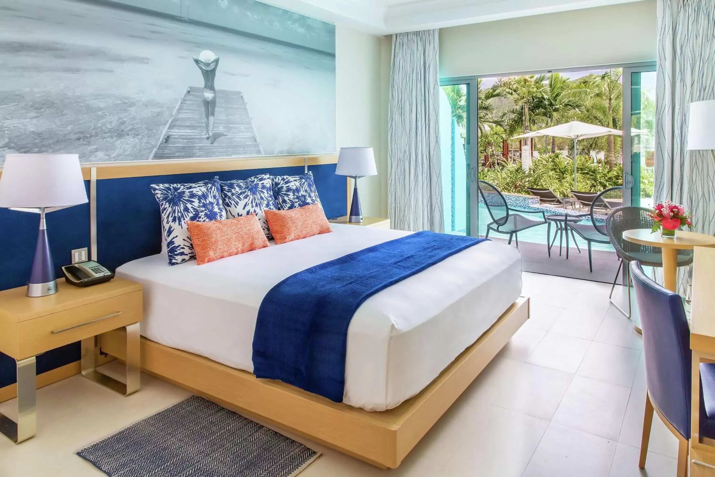 Bedroom, Bed in Harbor Club St Lucia, Curio Collection by Hilton