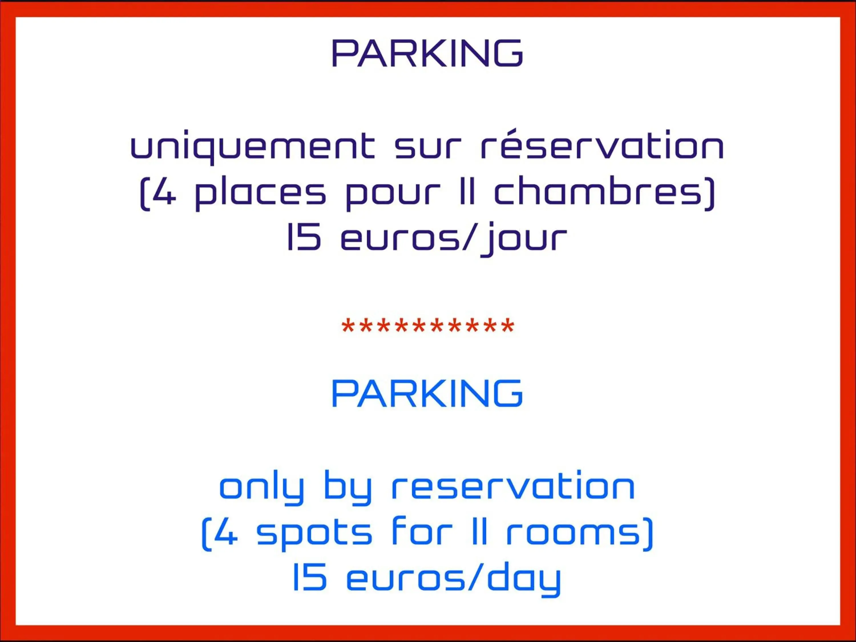 Parking in Hotel Villa Rose