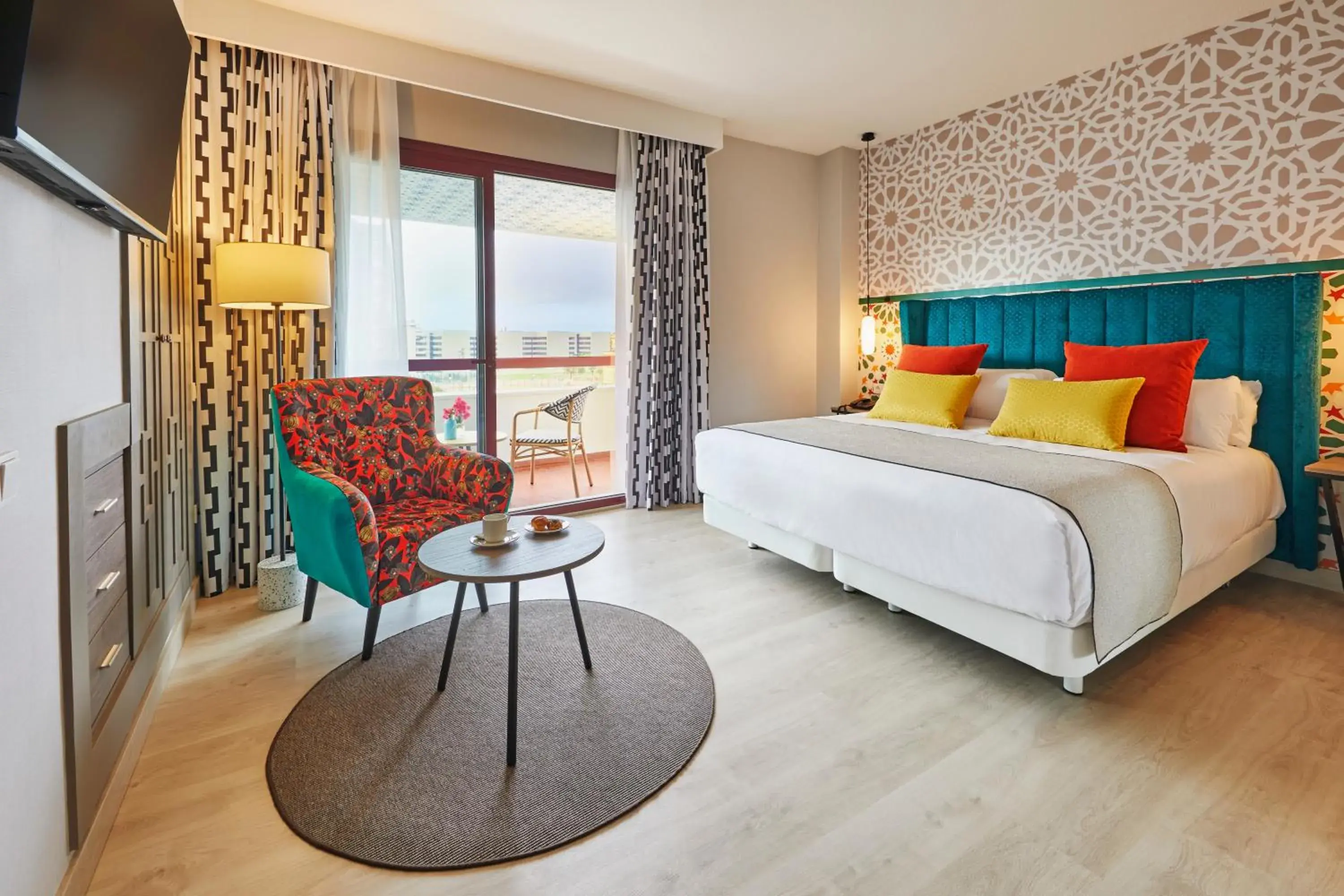 Balcony/Terrace, Bed in Hesperia Sevilla Balcony/Terrace, Bed in Hesperia Sevilla