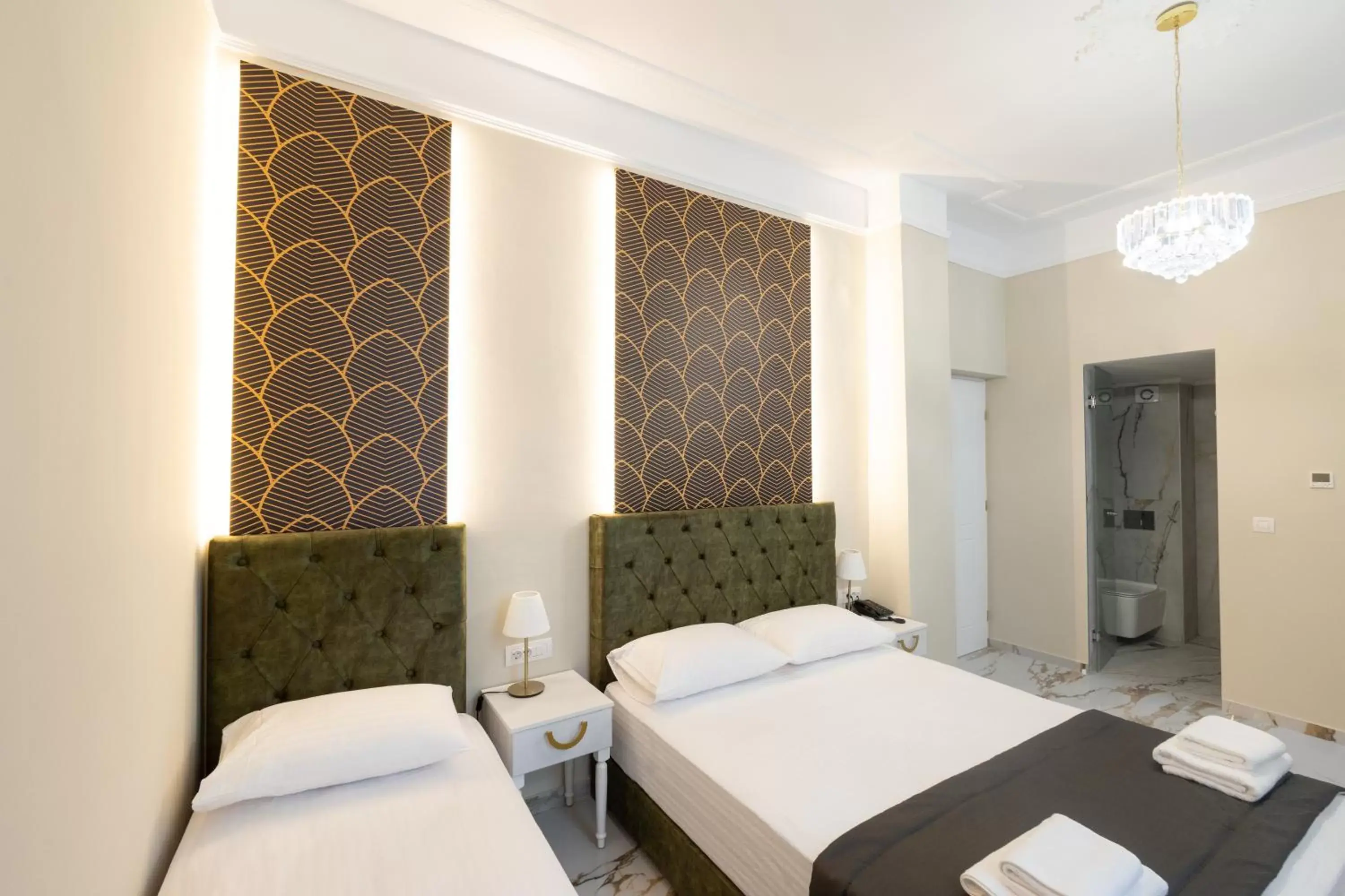 Bedroom, Bed in Modern Revival Luxury Hotel