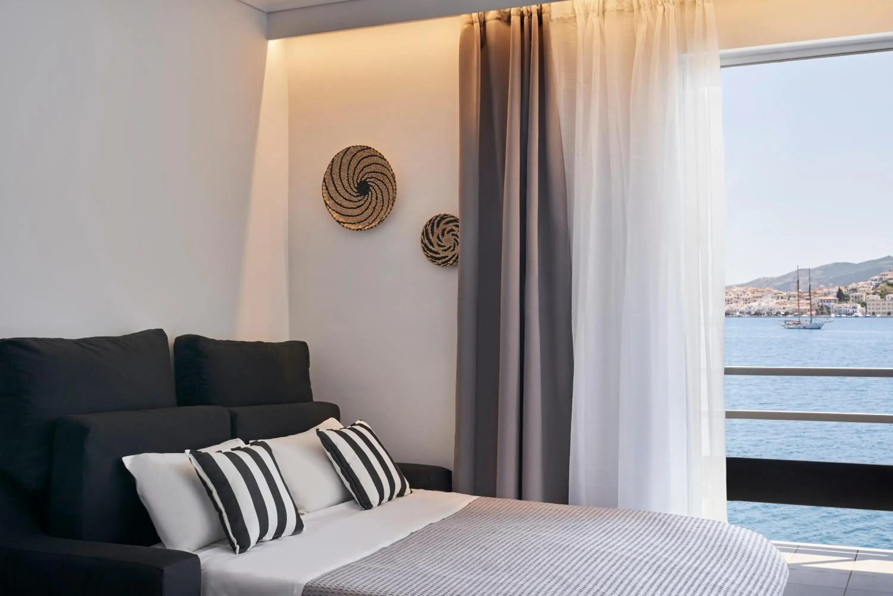 Bedroom, Bed in Xenia Poros Image Hotel