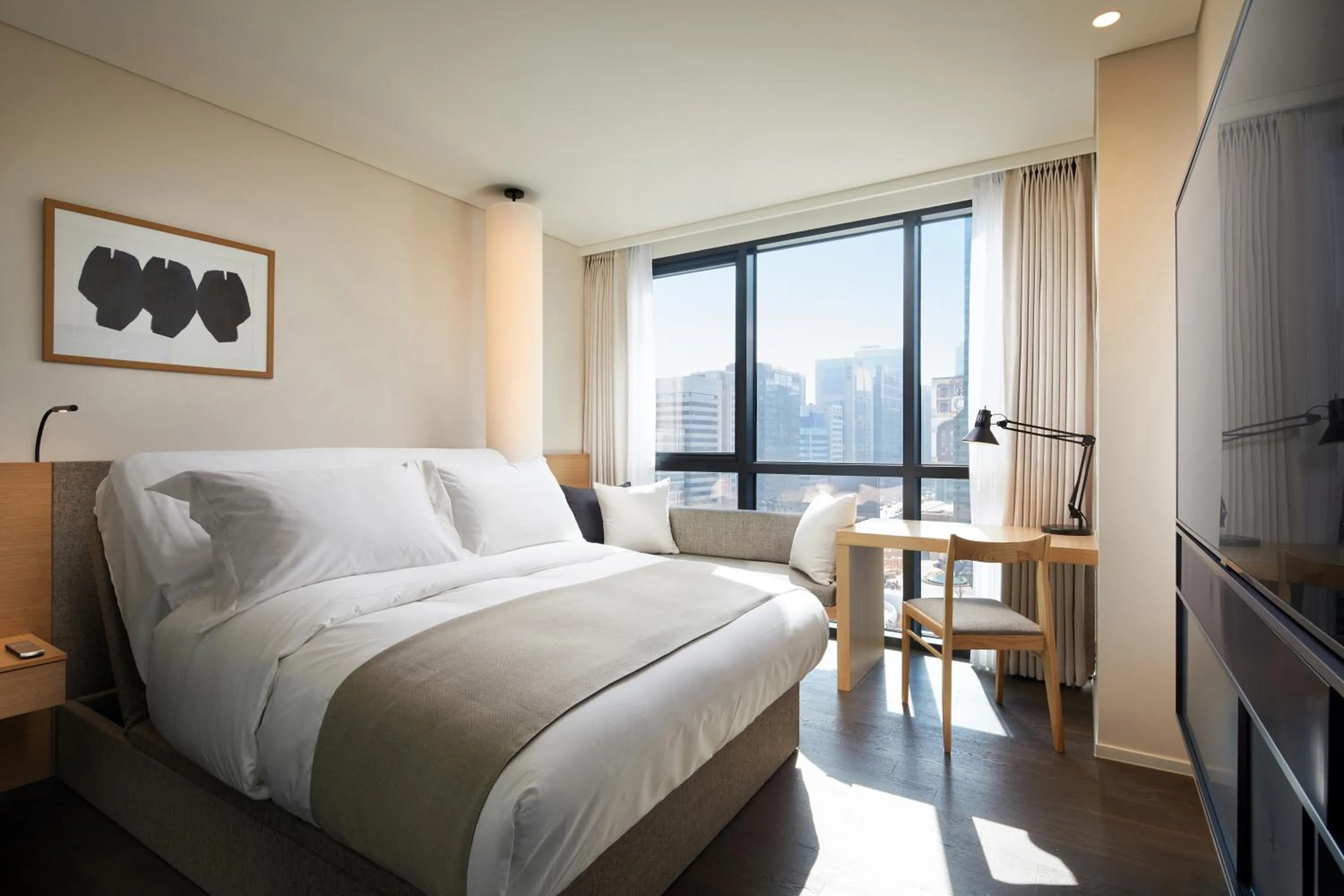 Bedroom, Bed in Shilla Stay Samsung COEX Center