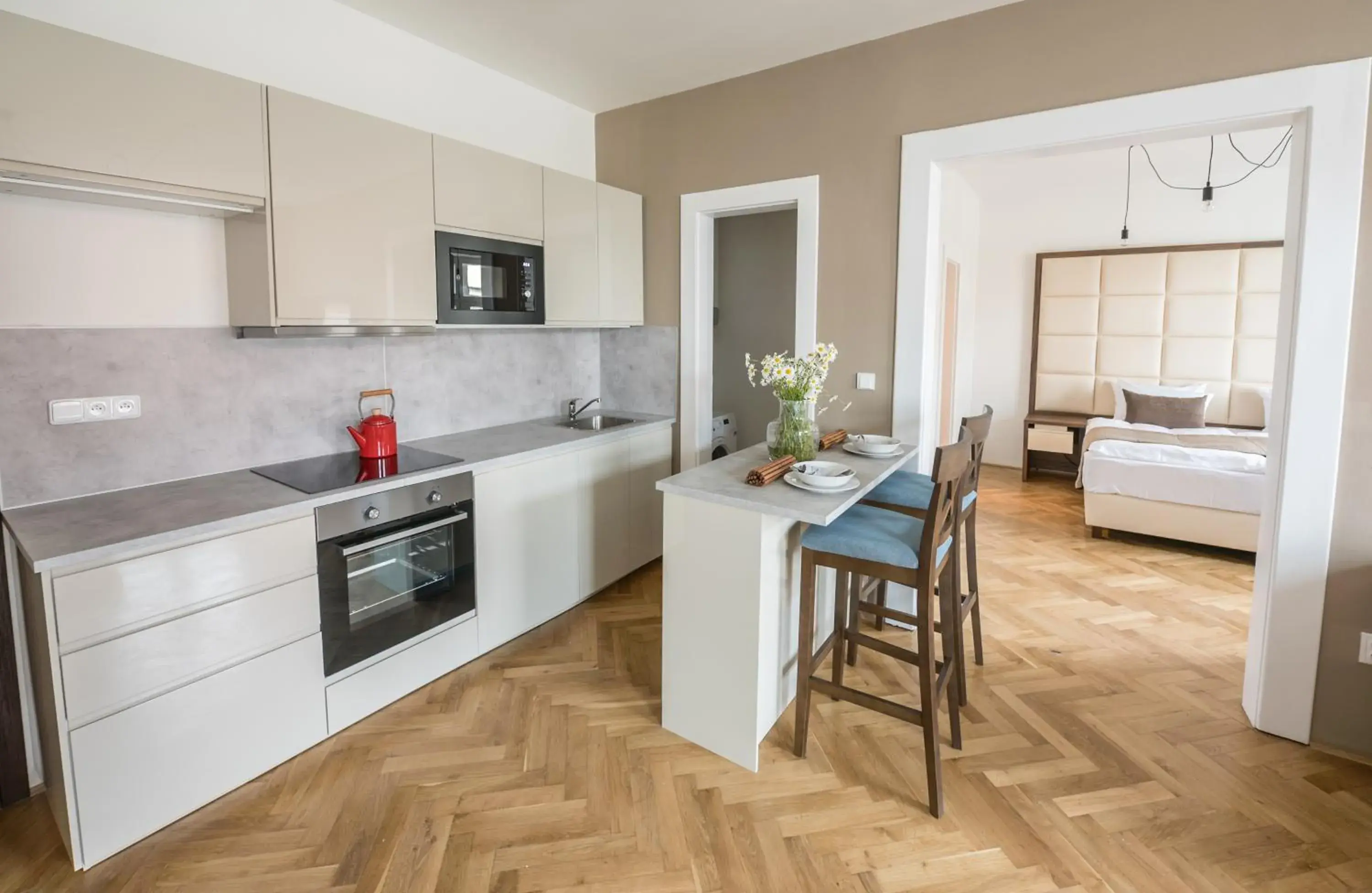 Kitchen/Kitchenette in Letna Garden Suites