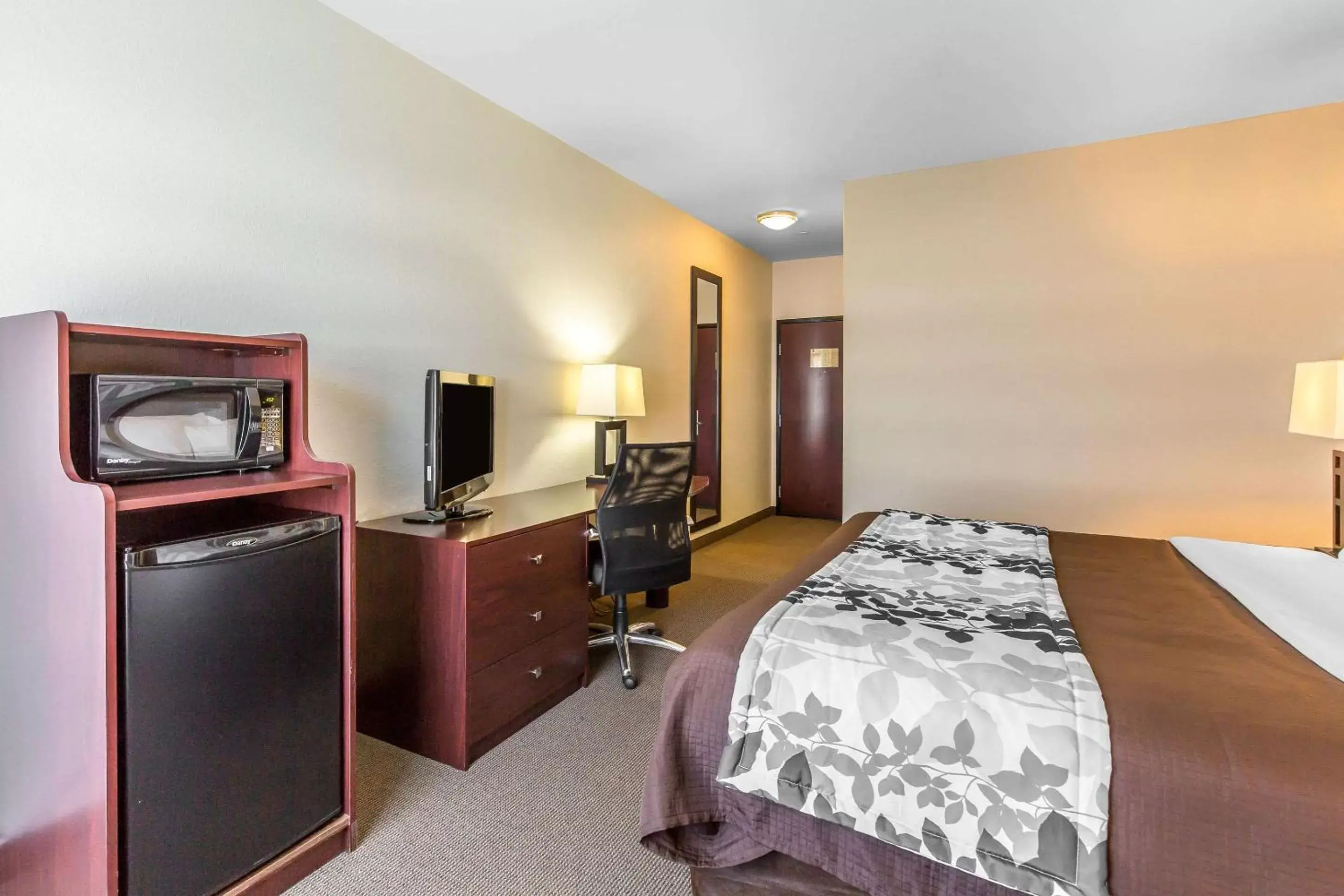 Bed, TV/Entertainment Center in Sleep Inn & Suites Bush Intercontinental - IAH East