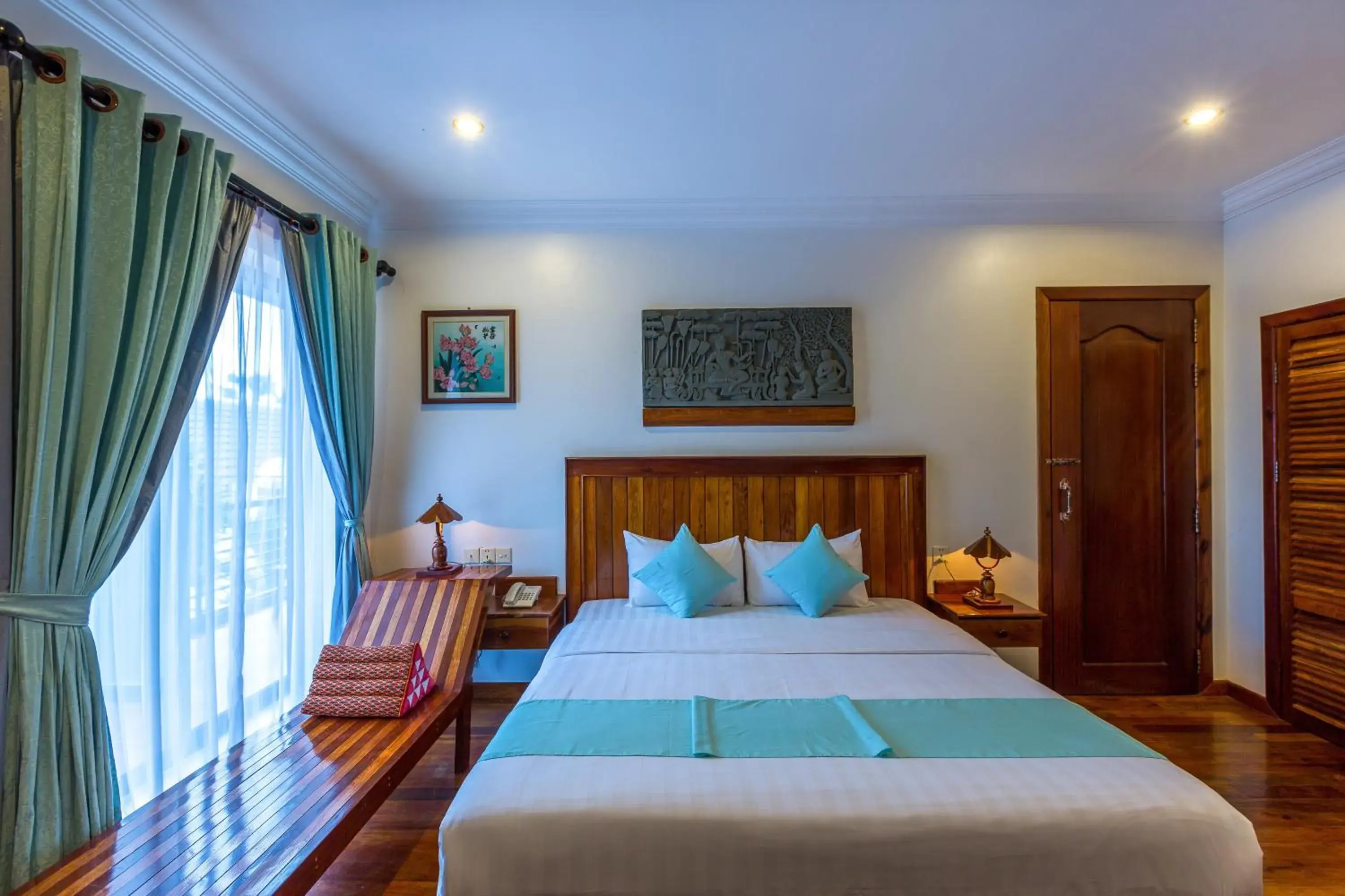 Seating area, Bed in Asanak D'Angkor Boutique Hotel
