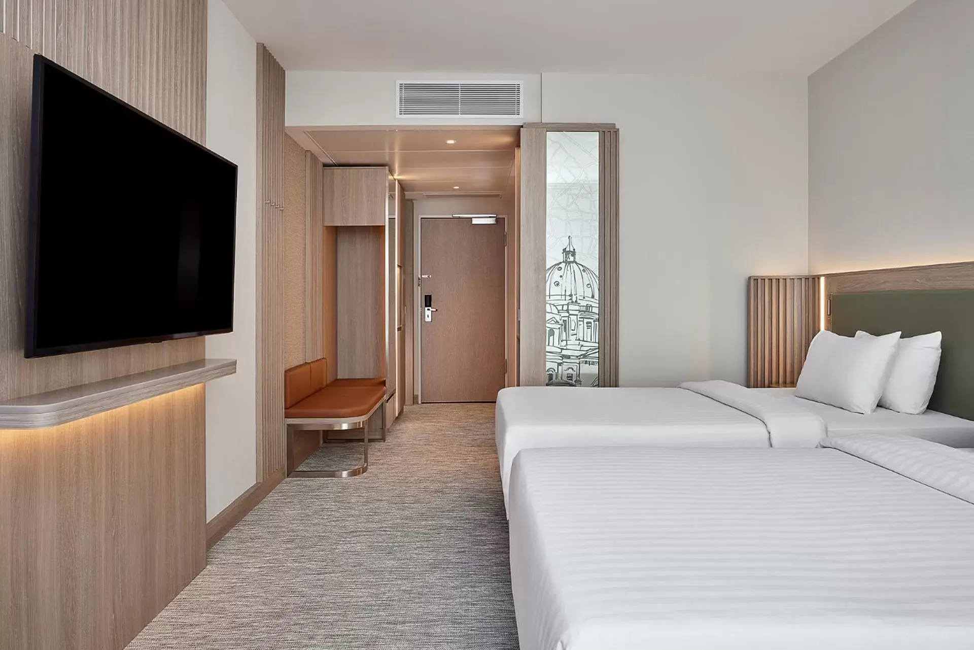 TV and multimedia, Bed in Courtyard by Marriott Berlin City Center