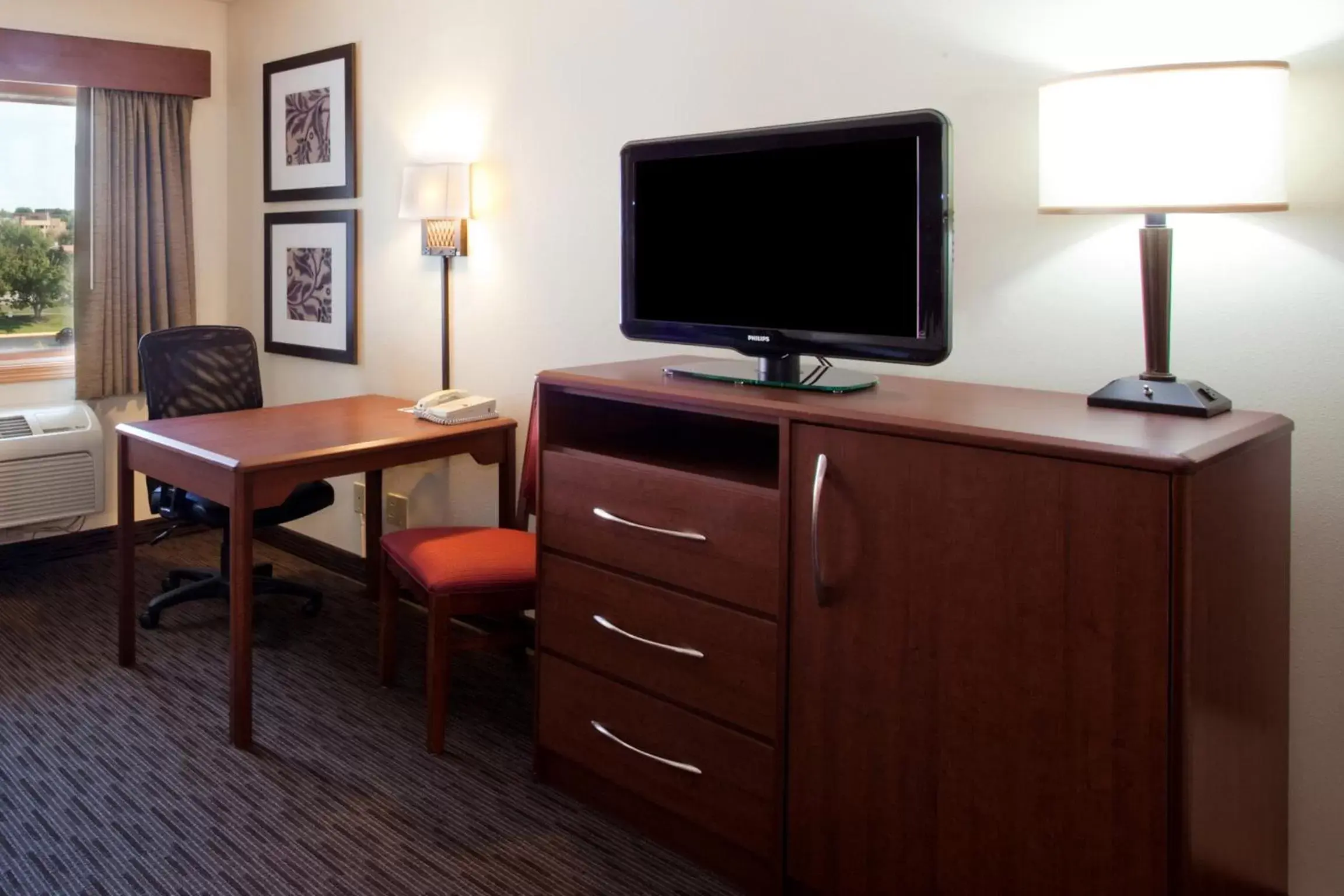 Decorative detail, TV/Entertainment Center in AmericInn by Wyndham Sioux Falls