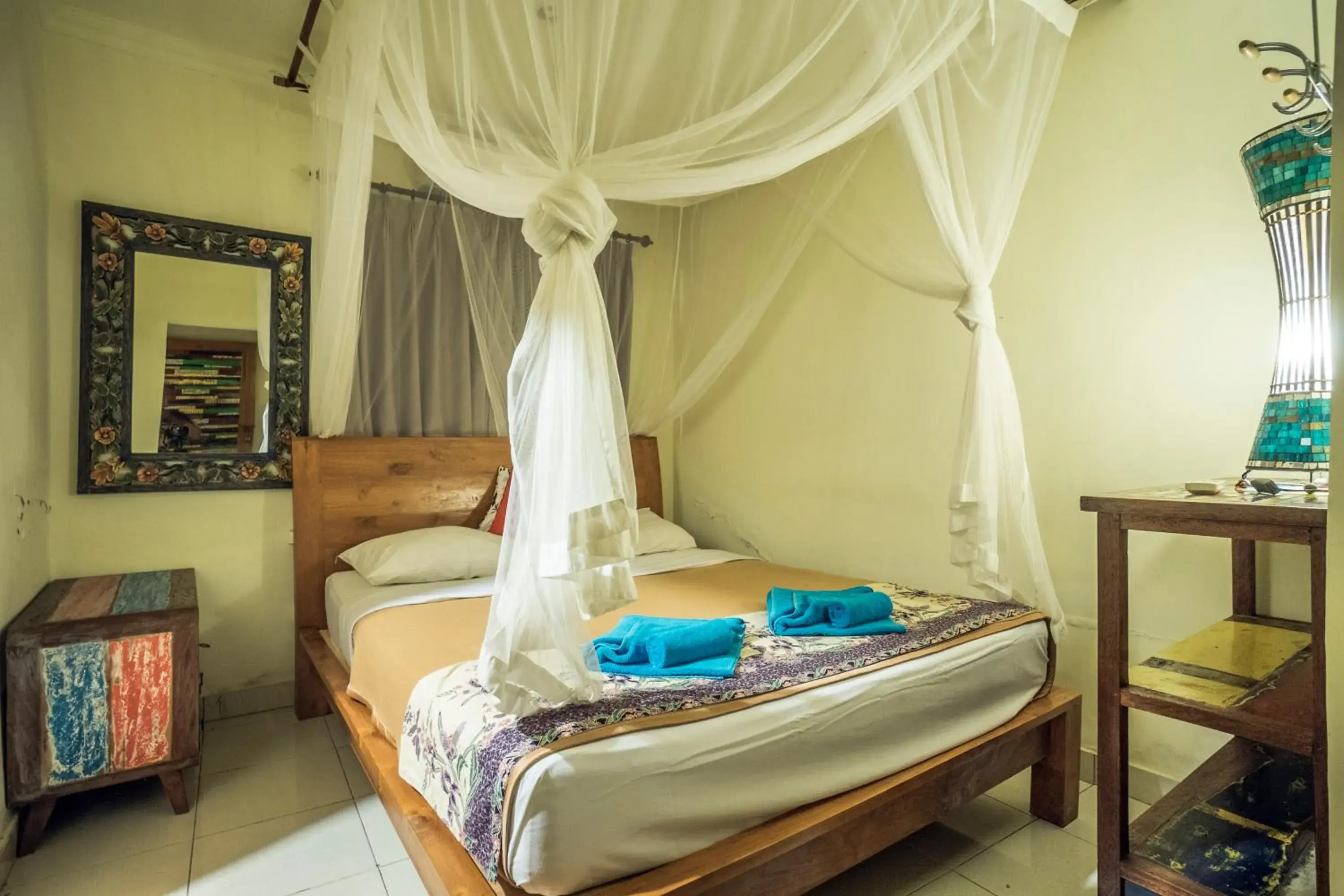 Bedroom, Bed in Gajah Biru Bungalows