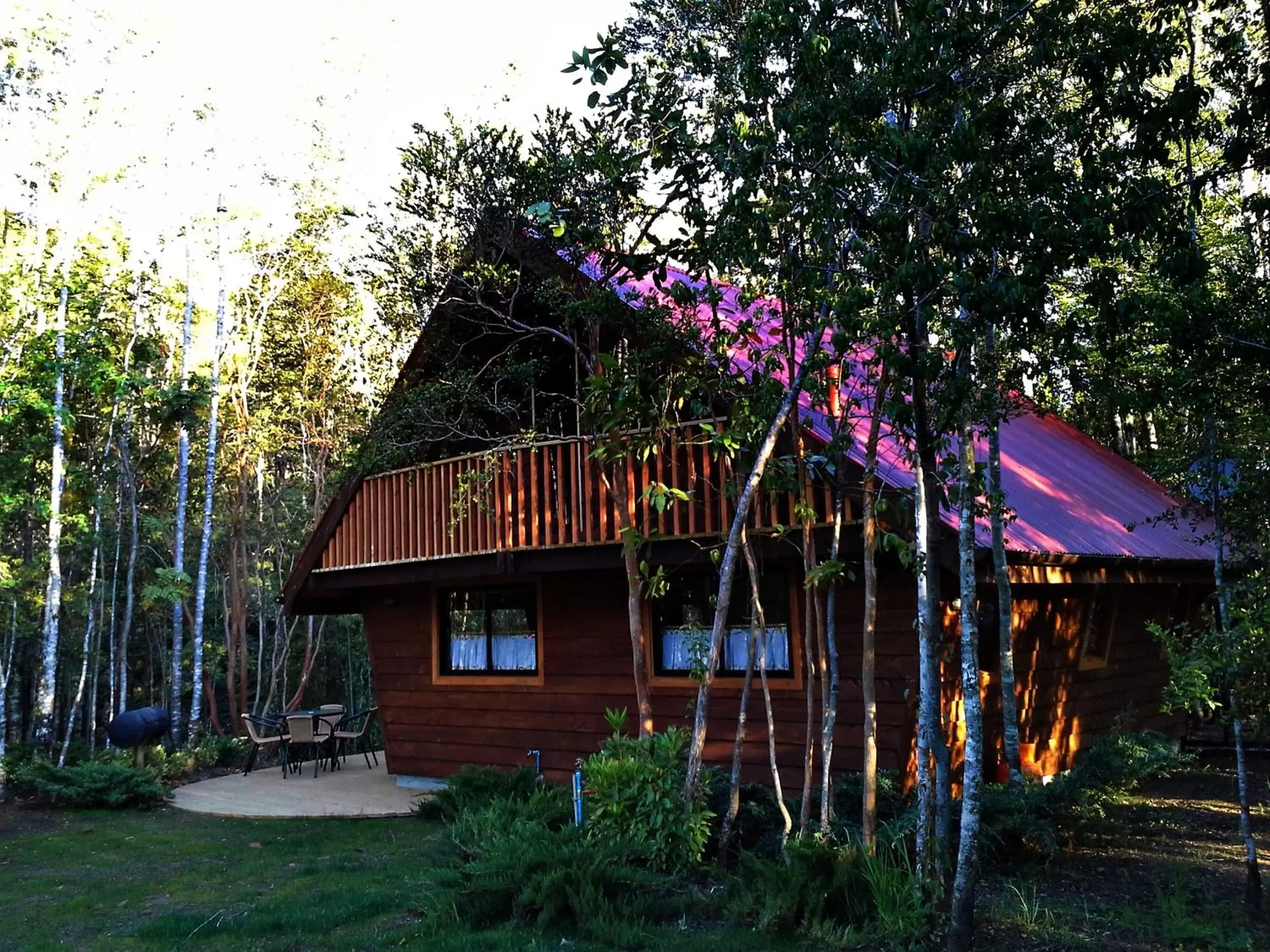 Deluxe Bungalow with Waterfall View in Hotel Salto del Carileufu Deluxe Bungalow with Waterfall View in Hotel Salto del Carileufu