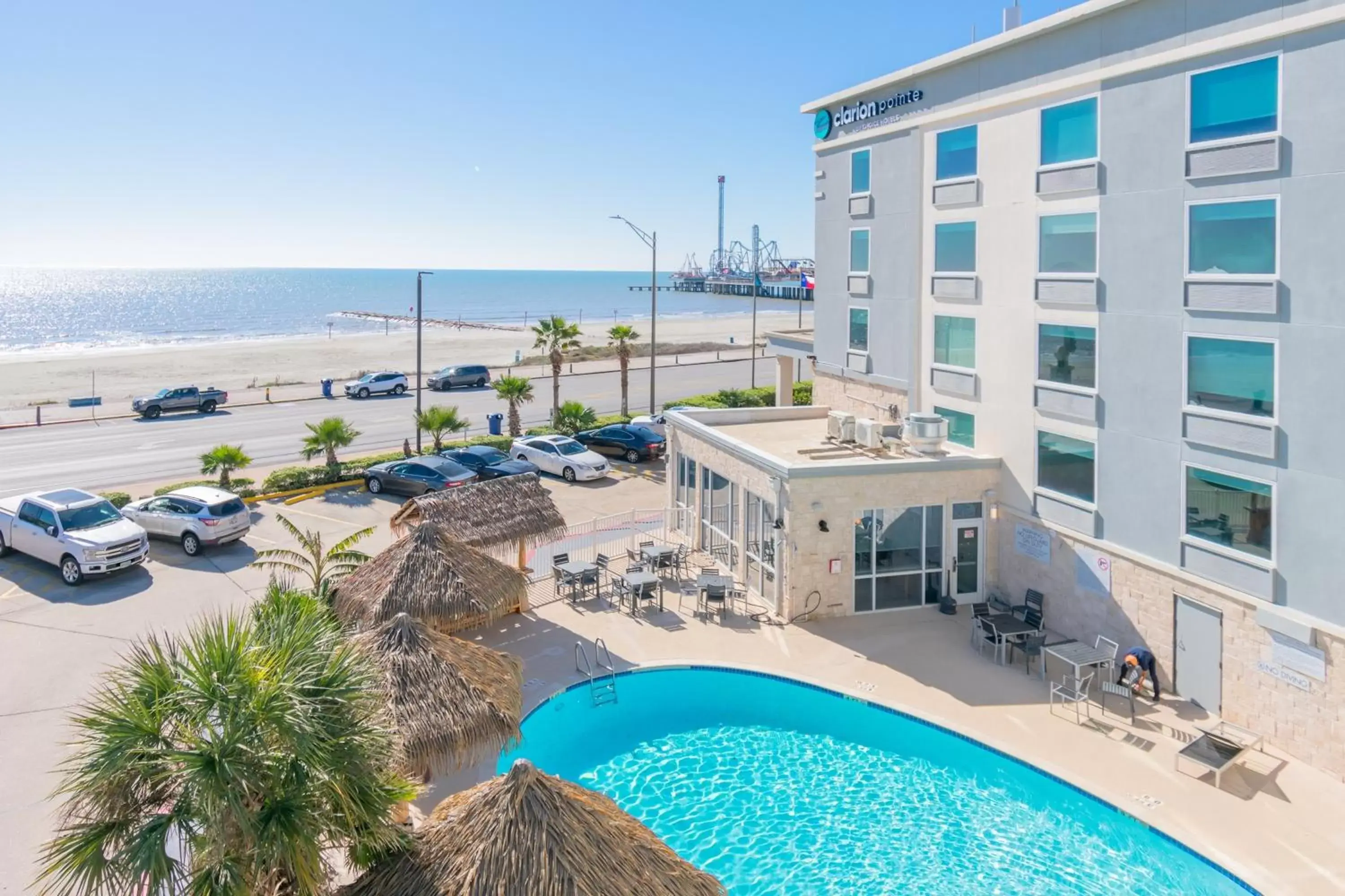 Pool View in Clarion Pointe Galveston Seawall