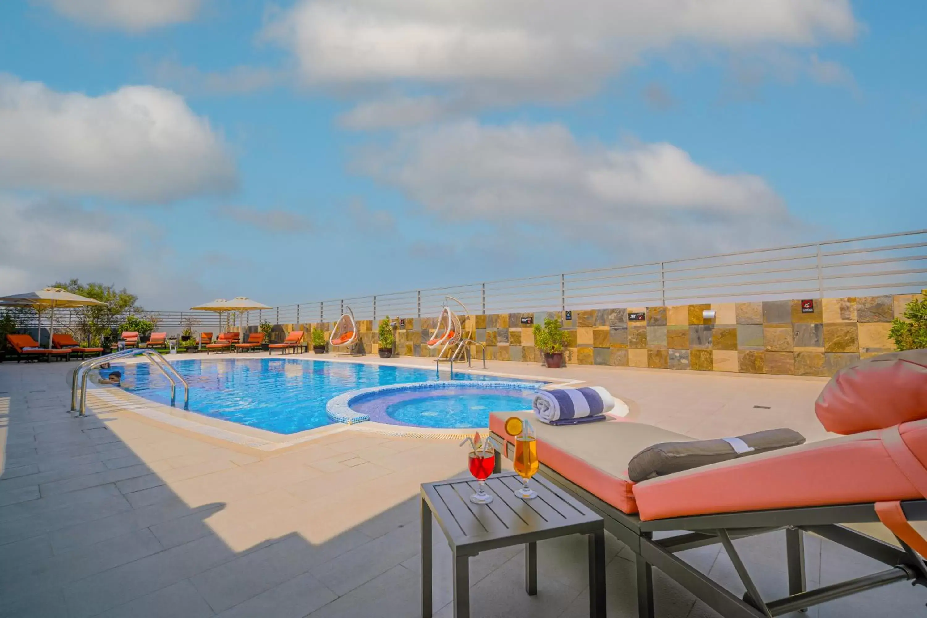 Pool view in Icon Delux Hotel Apartments Al Barsha - Formerly Abidos Pool view in Icon Delux Hotel Apartments Al Barsha - Formerly Abidos