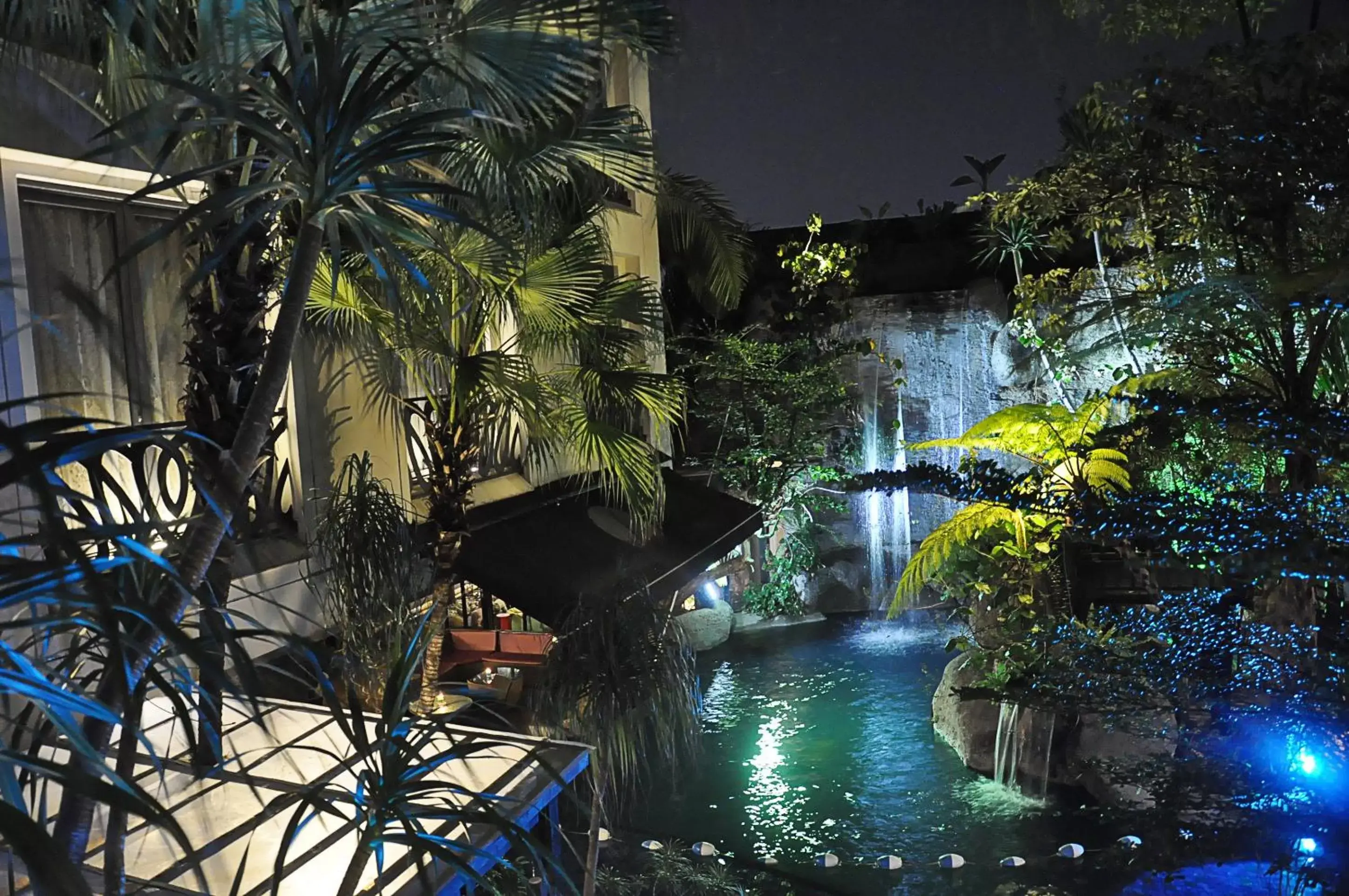 Night, Swimming Pool in Amaroossa Hotel Bandung Indonesia
