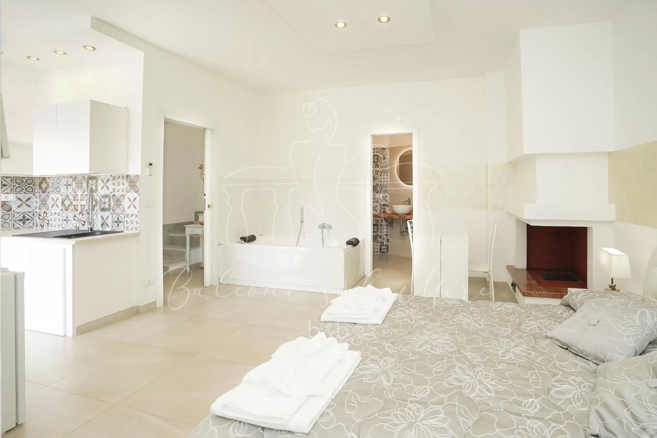 Bed, Kitchen/Kitchenette in Balconi sul mare