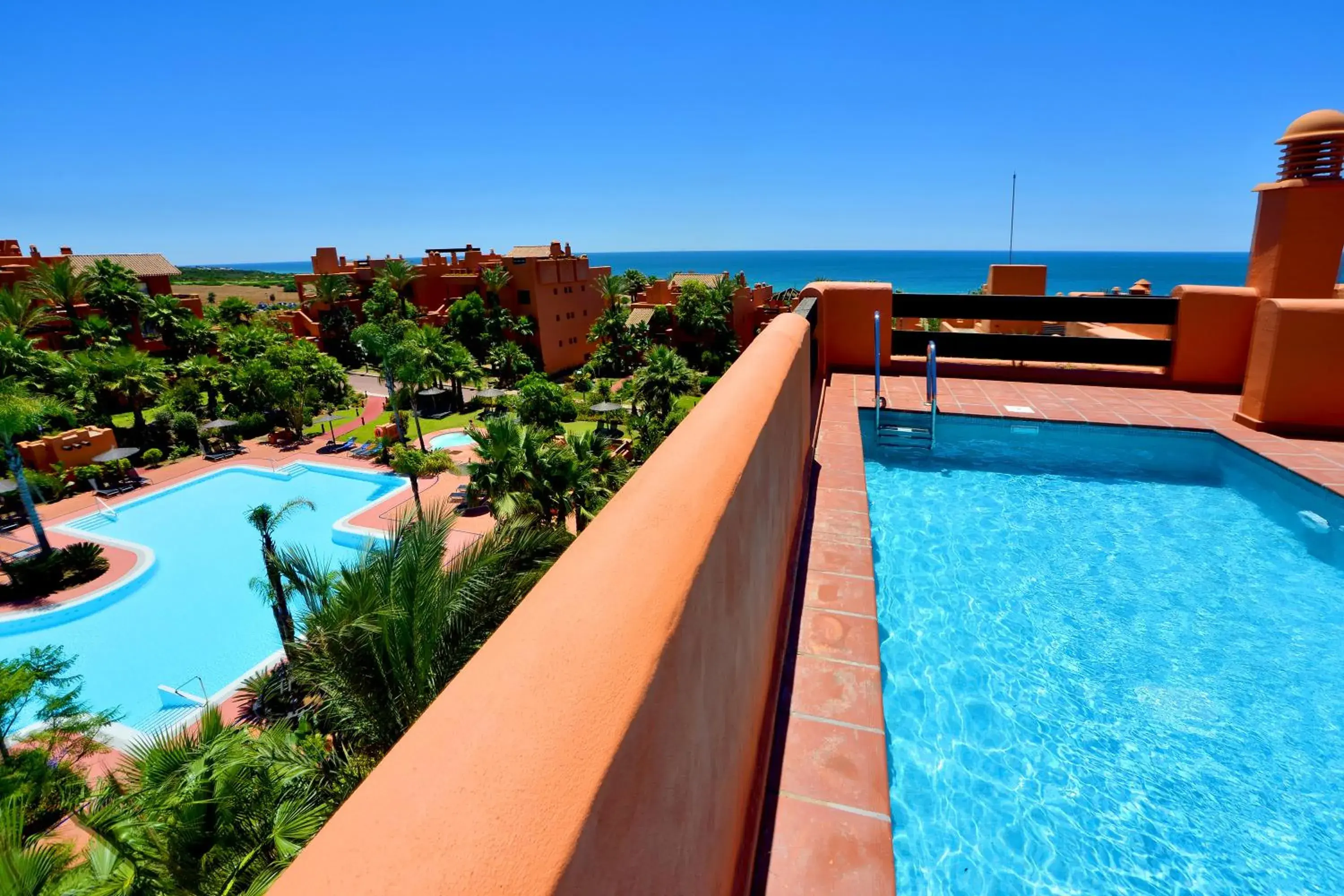 Balcony/Terrace, Swimming Pool in Aparthotel Novo Resort