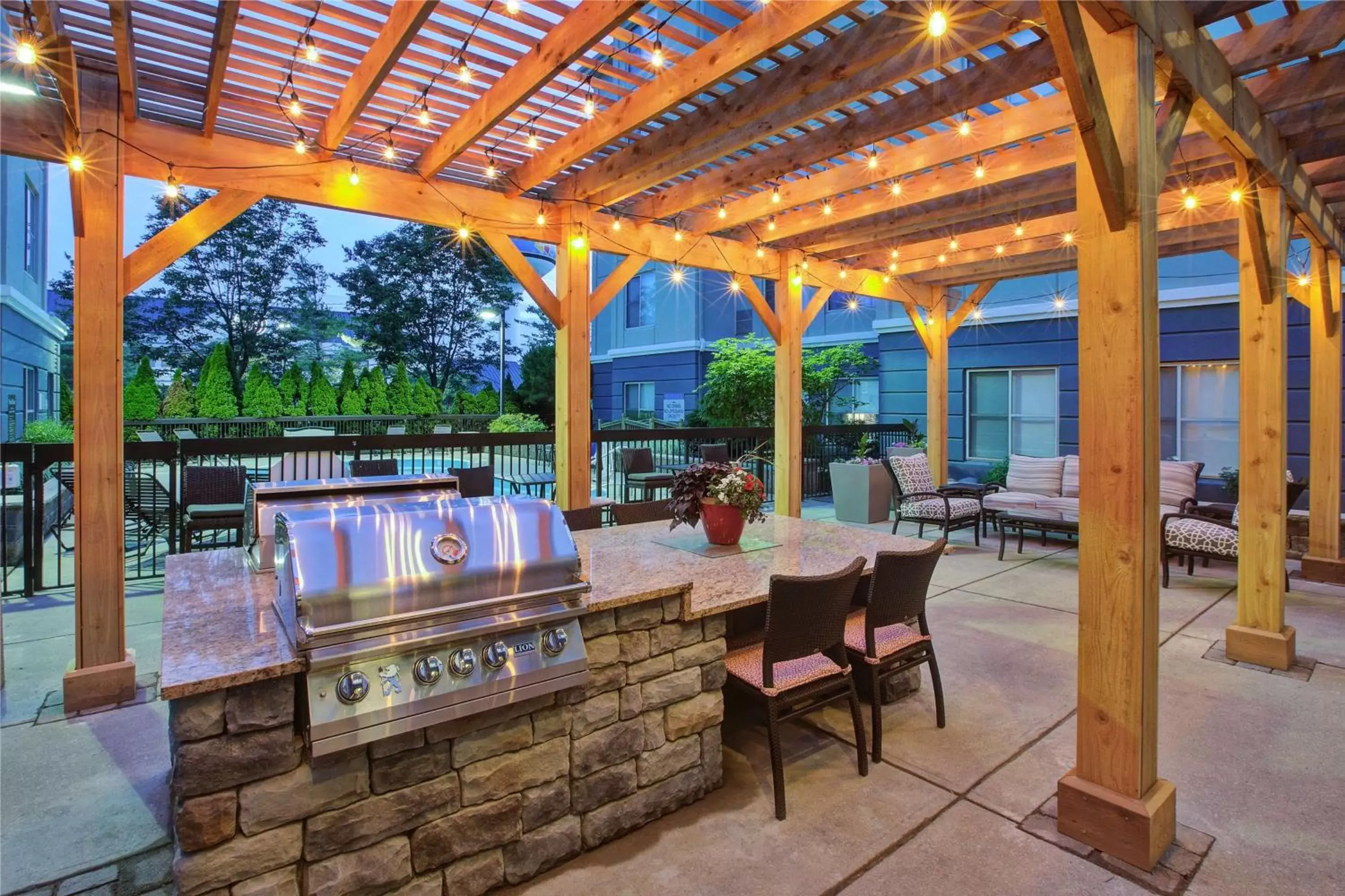 Patio, Restaurant/Places to Eat in Homewood Suites by Hilton Dayton South