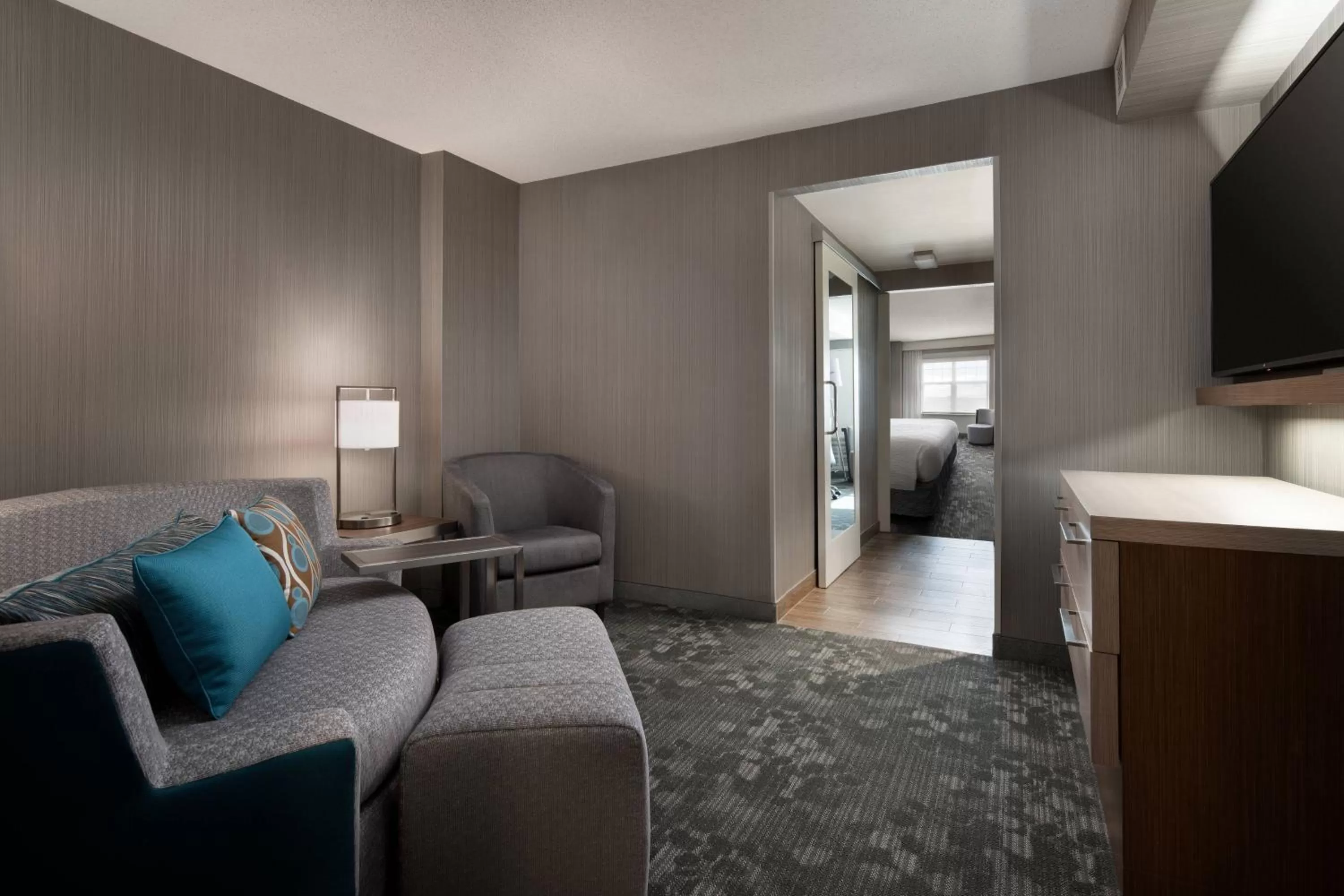 Junior King Suite with Sofa Bed - Hearing Accessible in Courtyard Denver Airport at Gateway Park