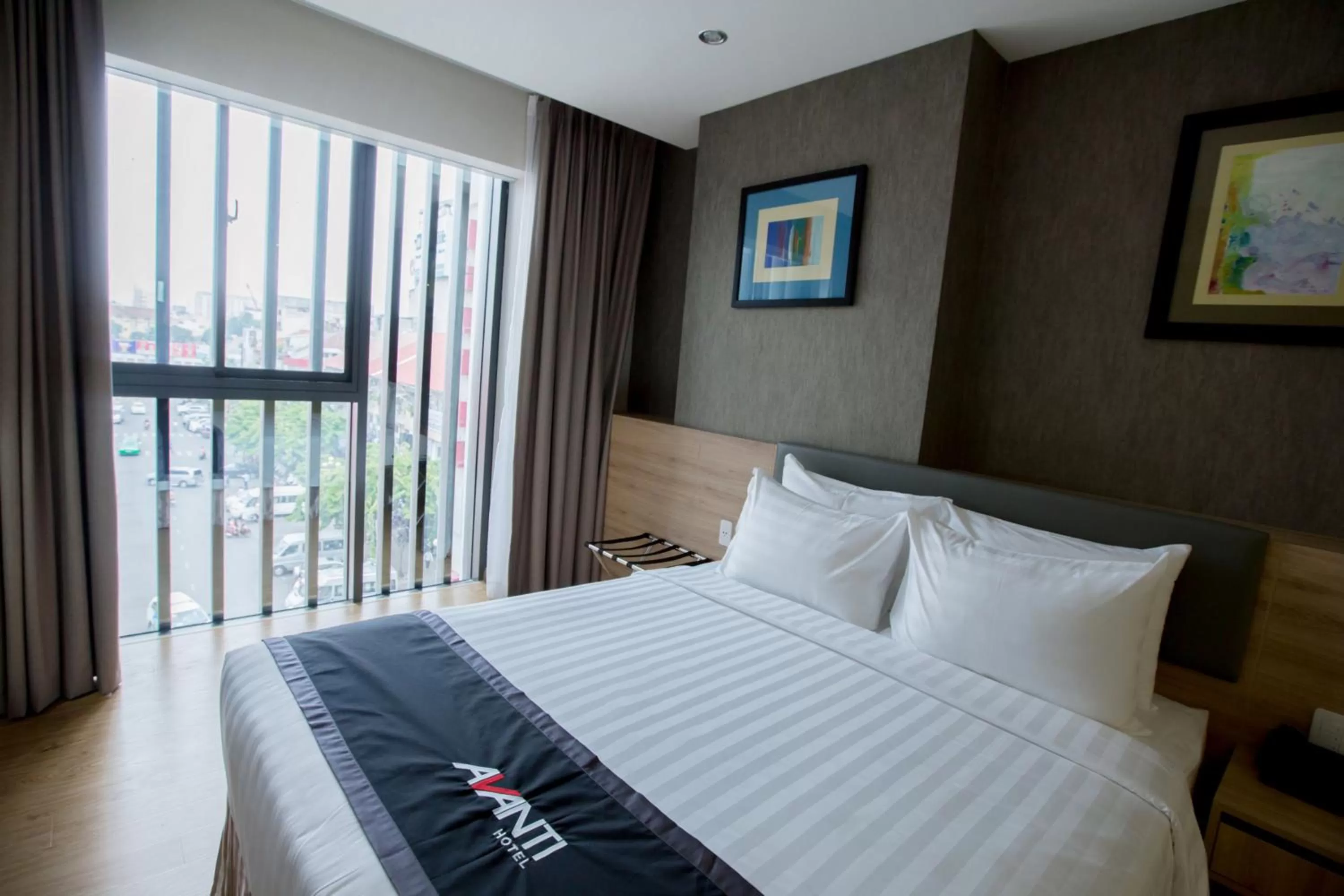 Decorative detail, Bed in Avanti Hotel