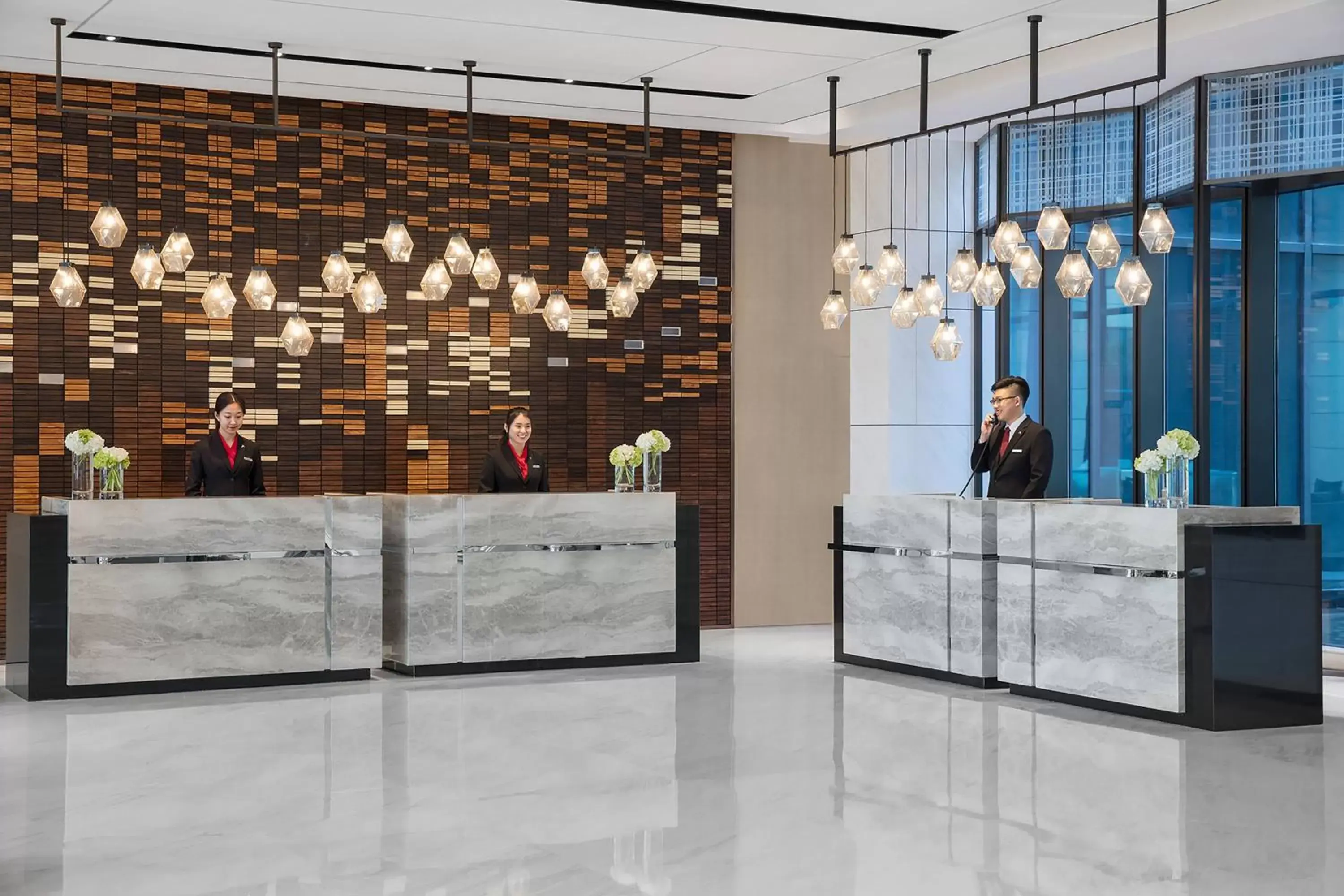 Lobby or reception, Lobby/Reception in Shanghai Marriott Hotel Kangqiao