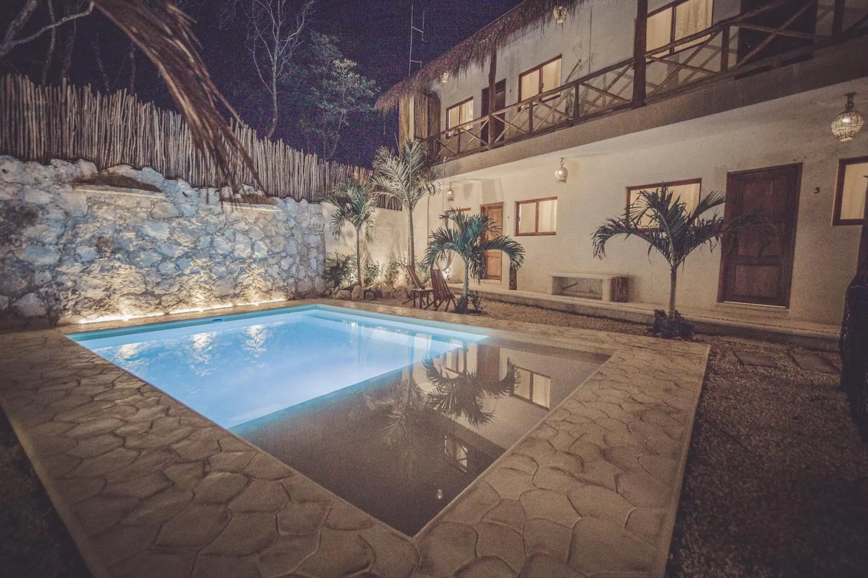 Night, Swimming Pool in Aldea San Lam - Oasis Of Tulum