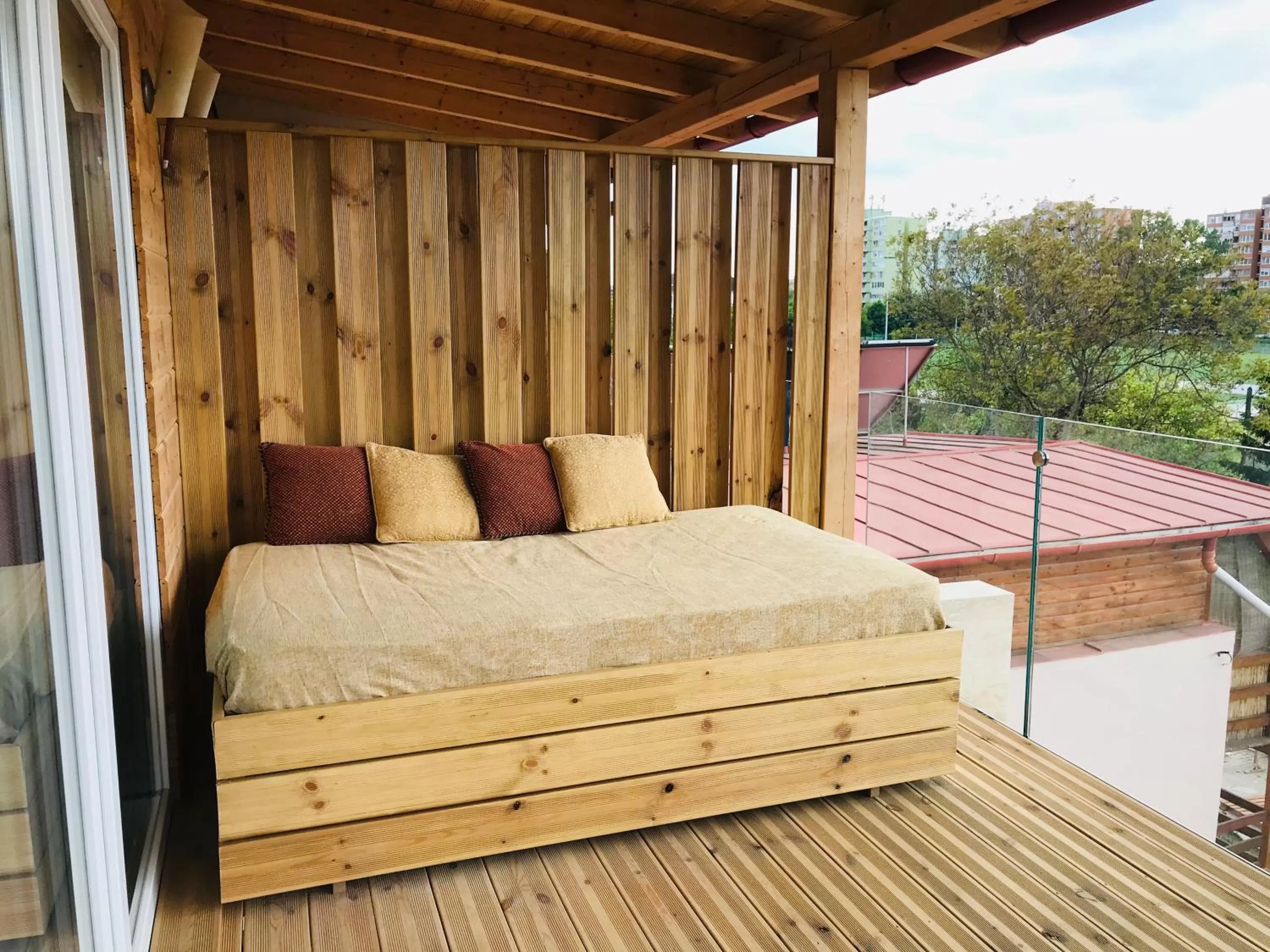 Balcony/Terrace, Bed in Egria Apartments