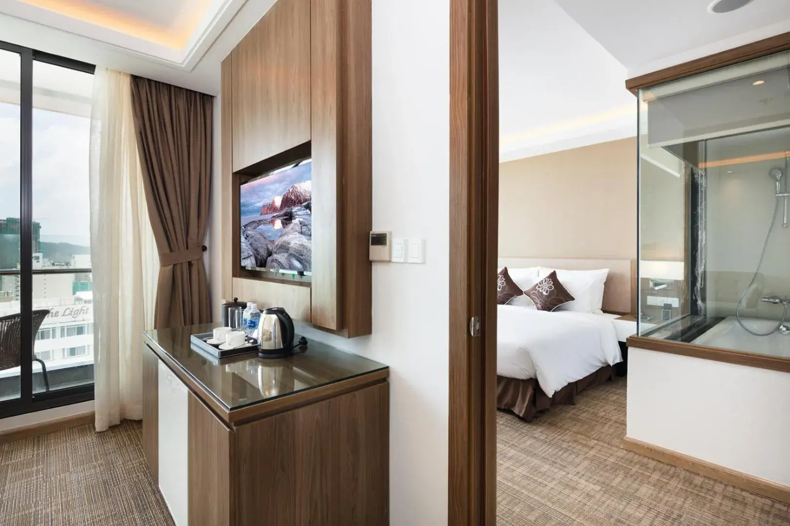 Bedroom, TV/Entertainment Center in Asteria Comodo Nha Trang Hotel