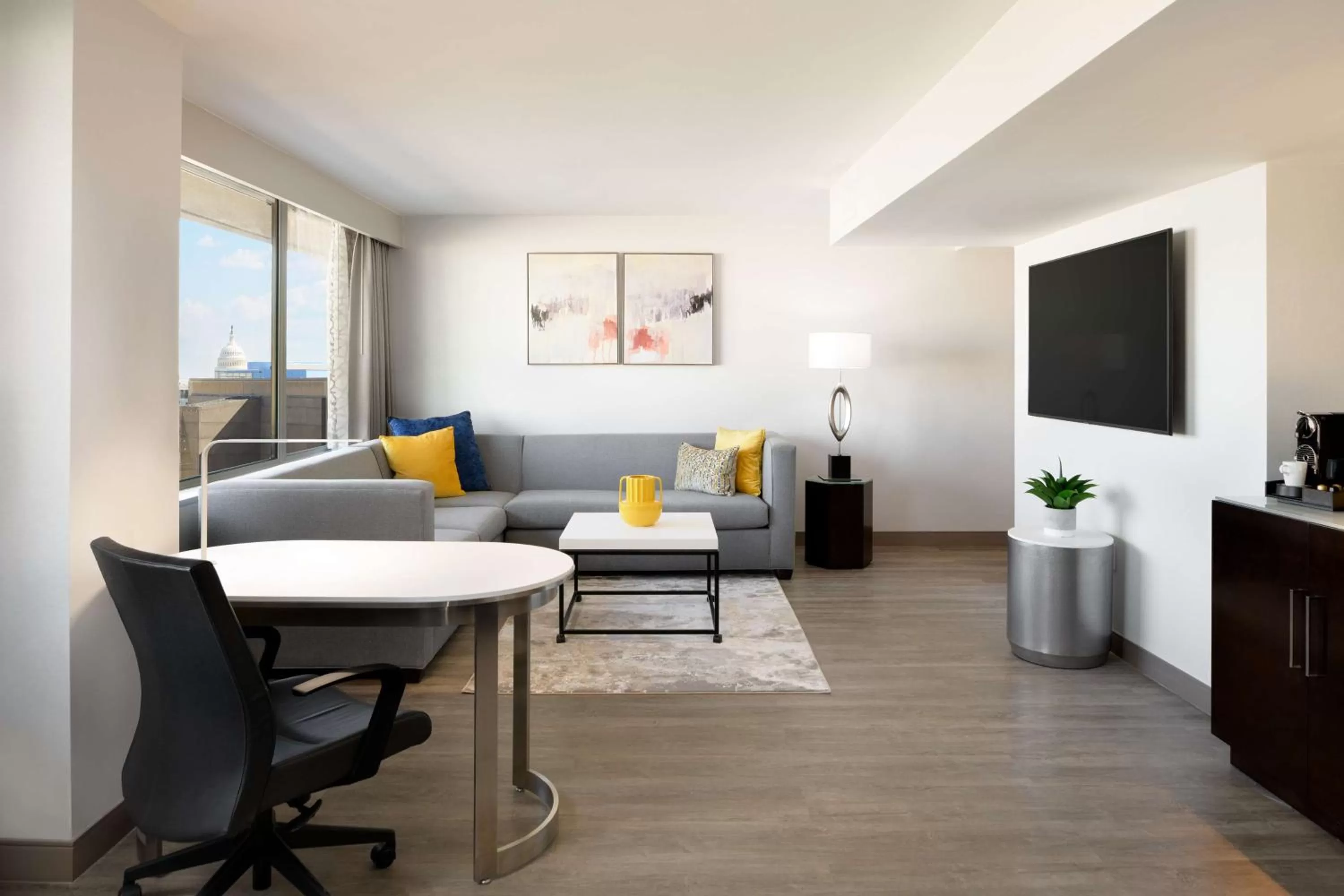Living room in Hilton Washington DC National Mall The Wharf