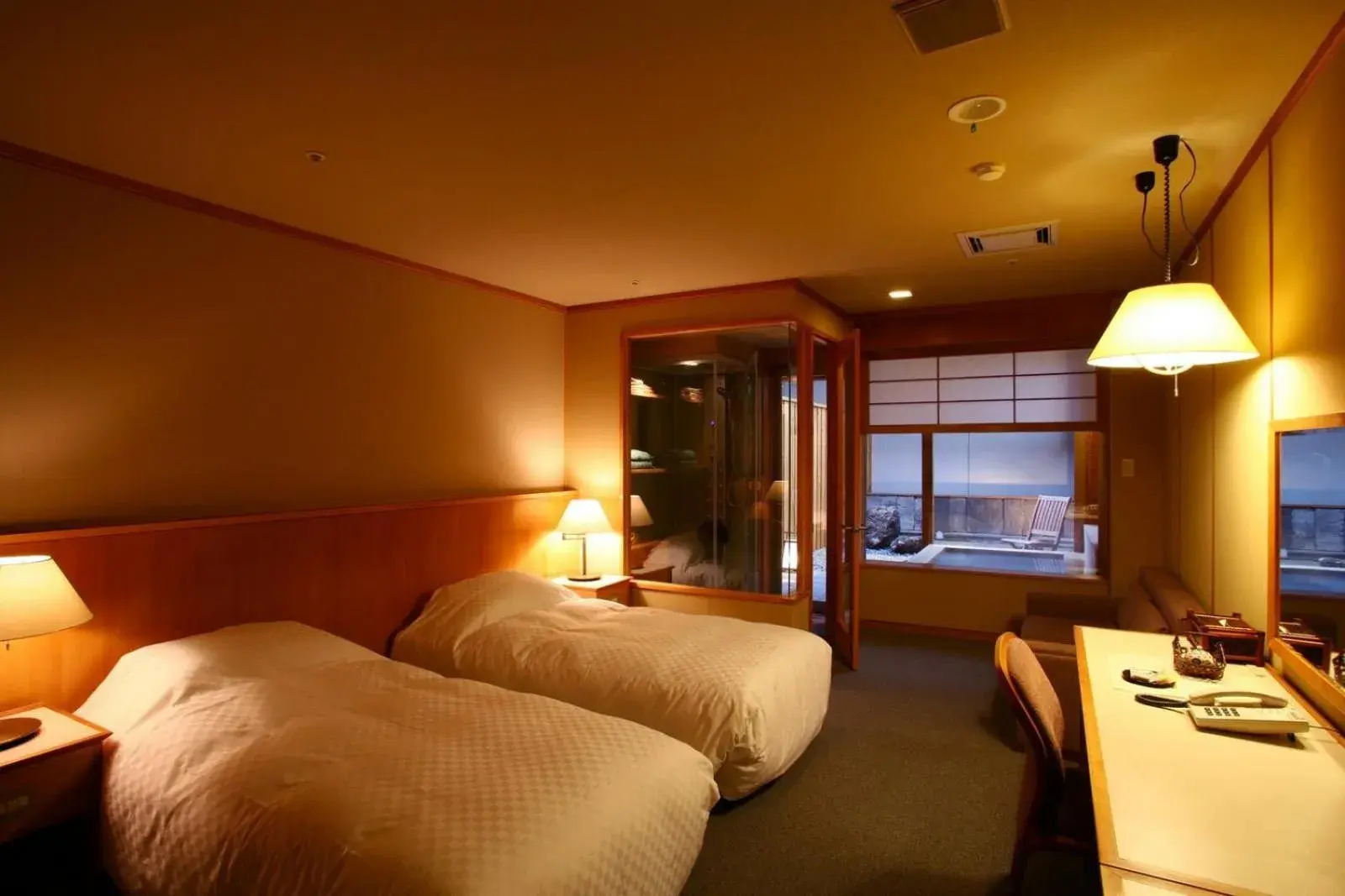 Twin Room with Open-Air Bath - single occupancy in Shikotsuko Daiichi Hotel Suizantei Twin Room with Open-Air Bath - single occupancy in Shikotsuko Daiichi Hotel Suizantei