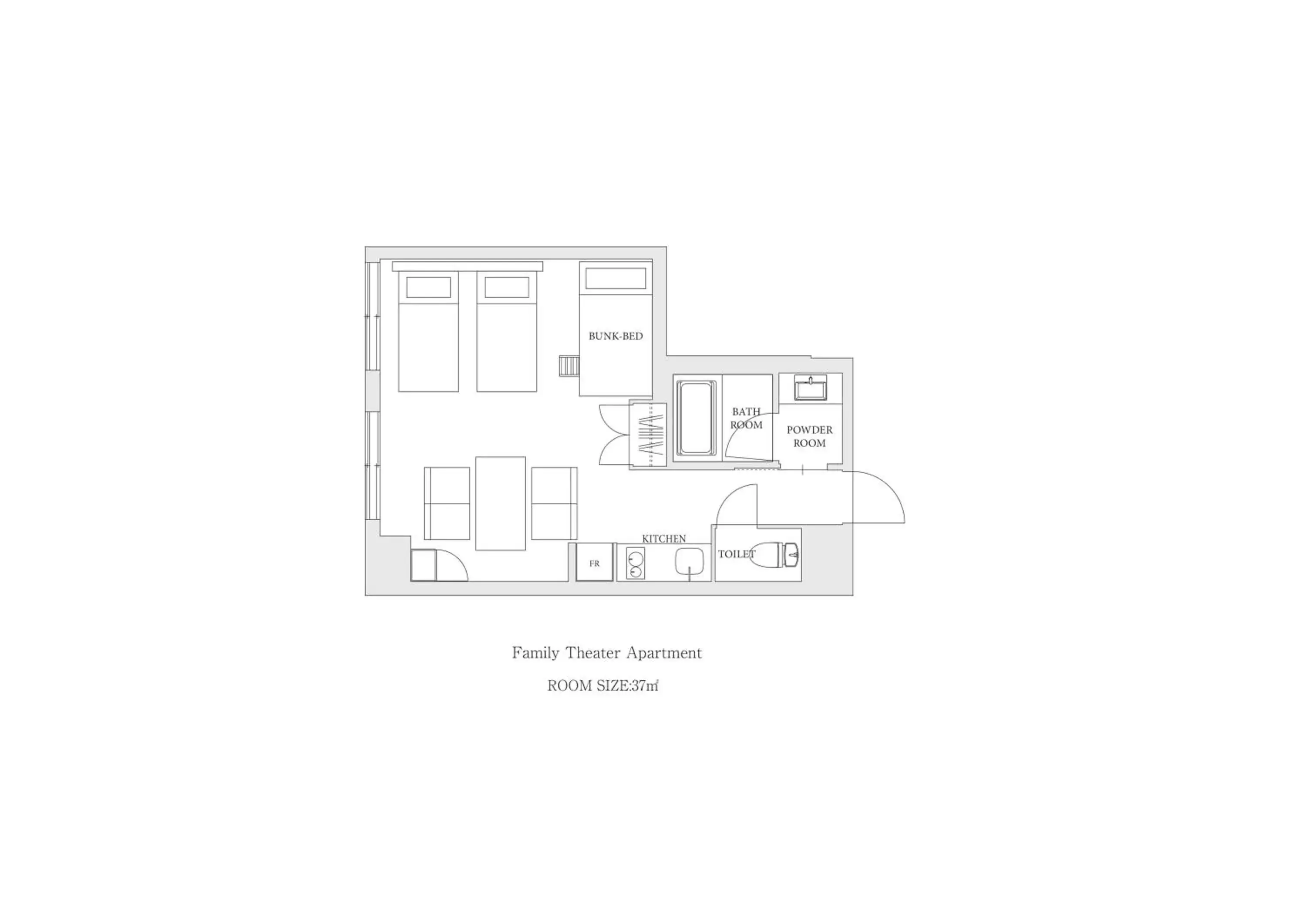 Photo of the whole room, Floor Plan in MIMARU OSAKA SHINSAIBASHI WEST