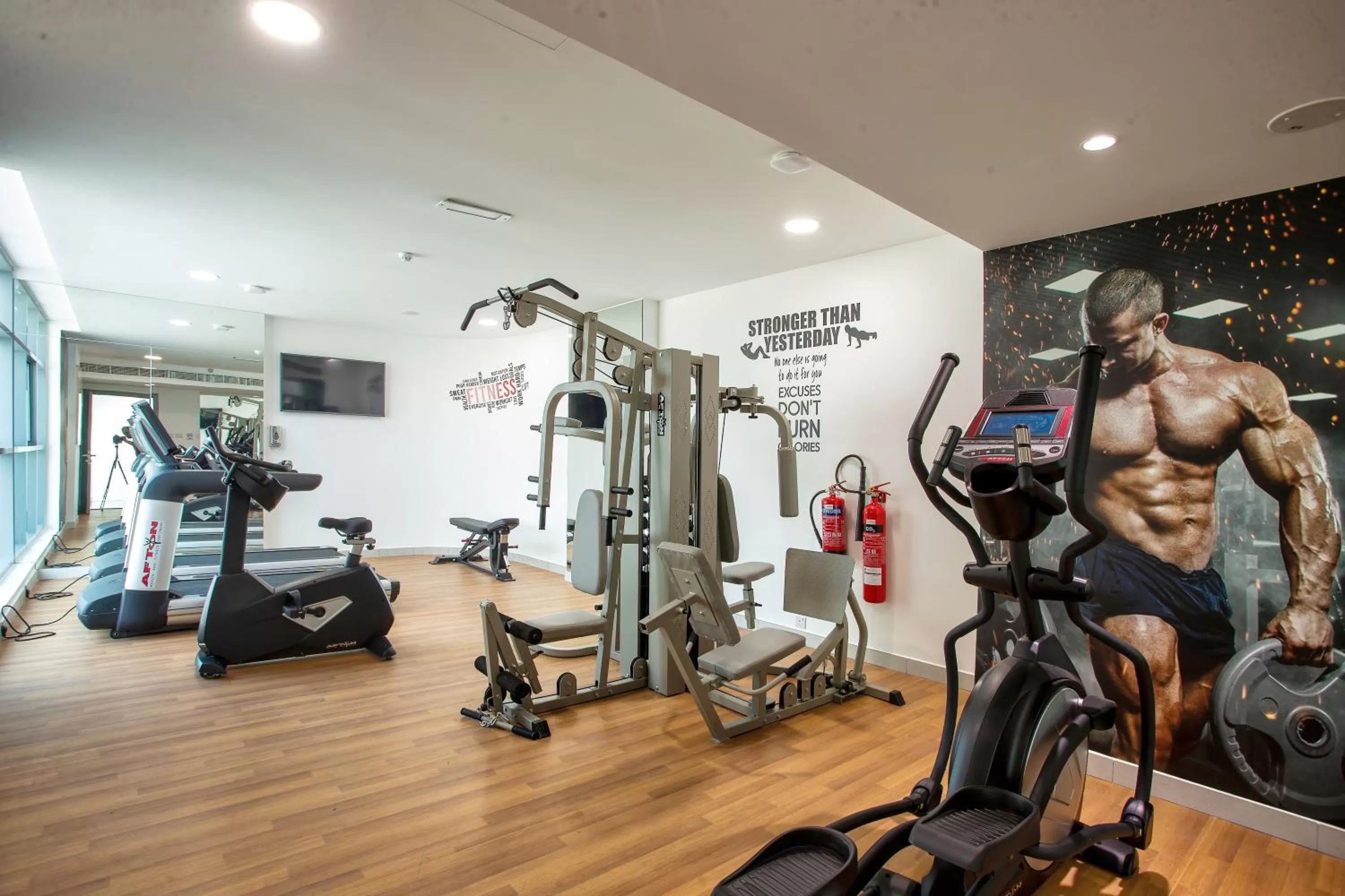 Fitness centre/facilities in City Avenue Al Reqqa Hotel
