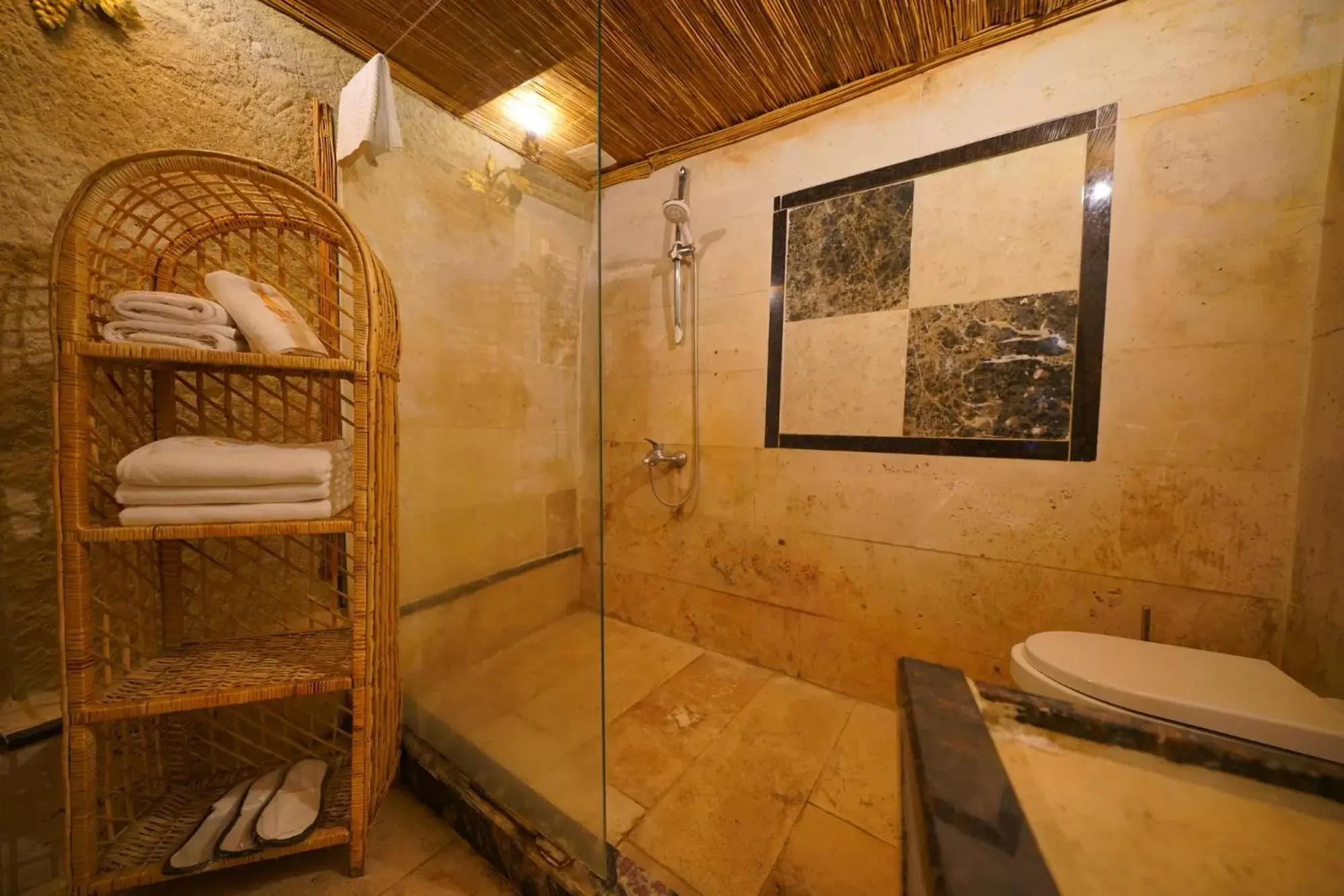 Shower, Bathroom in Cappadocia Nar Cave House & Hot Swimming Pool