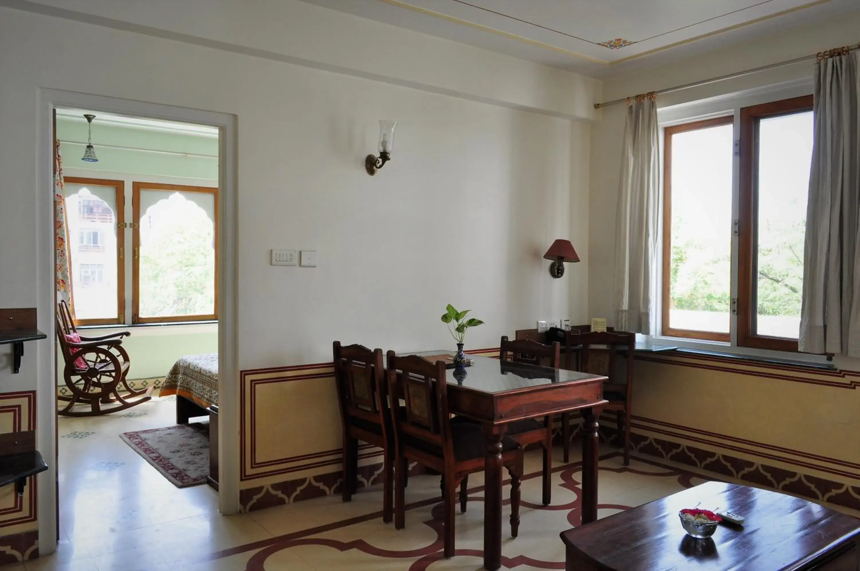 Living room, Dining Area in Om Niwas Suite Hotel