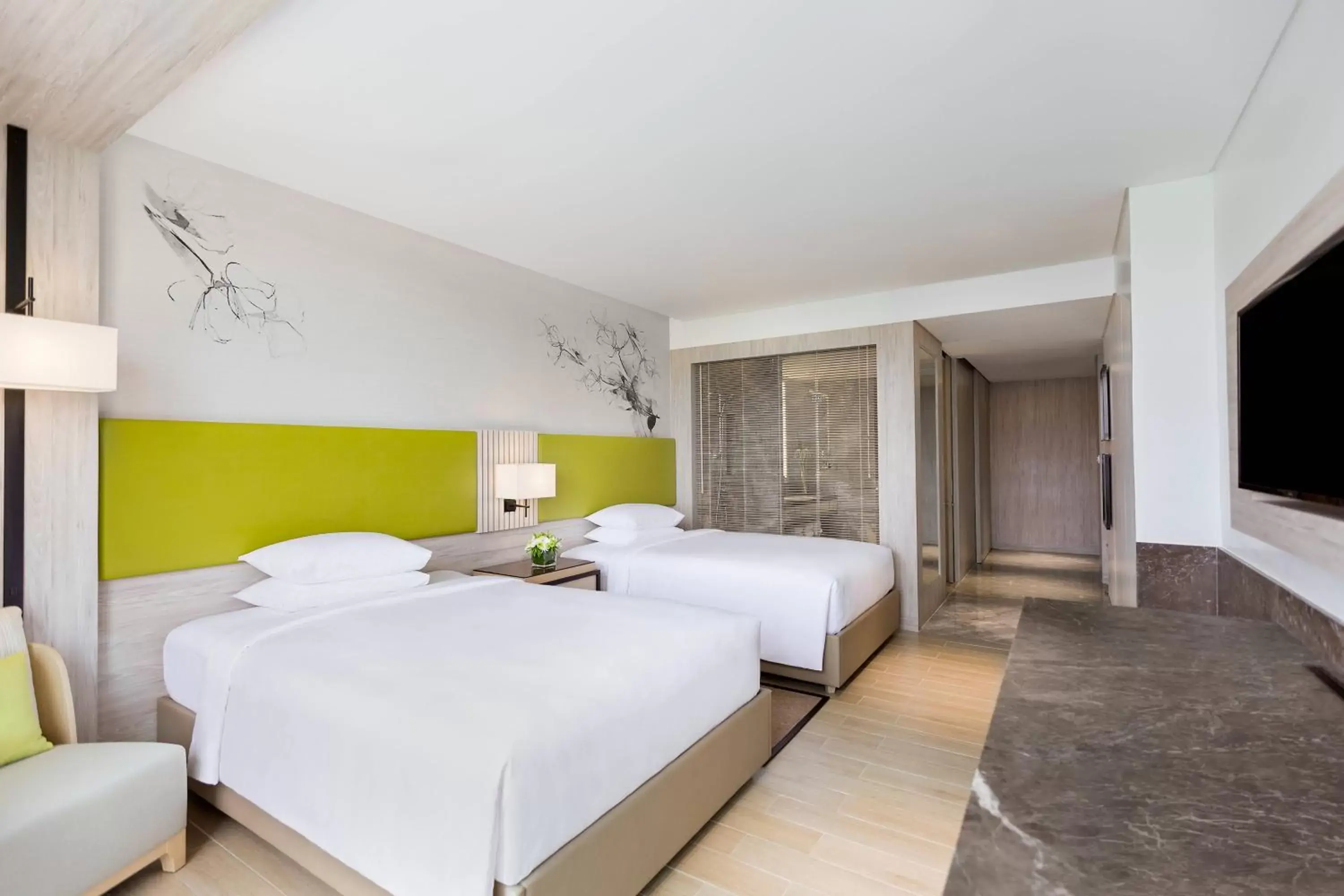 Guest Room with Two Double Beds and City View in Courtyard by Marriott Iloilo Guest Room with Two Double Beds and City View in Courtyard by Marriott Iloilo