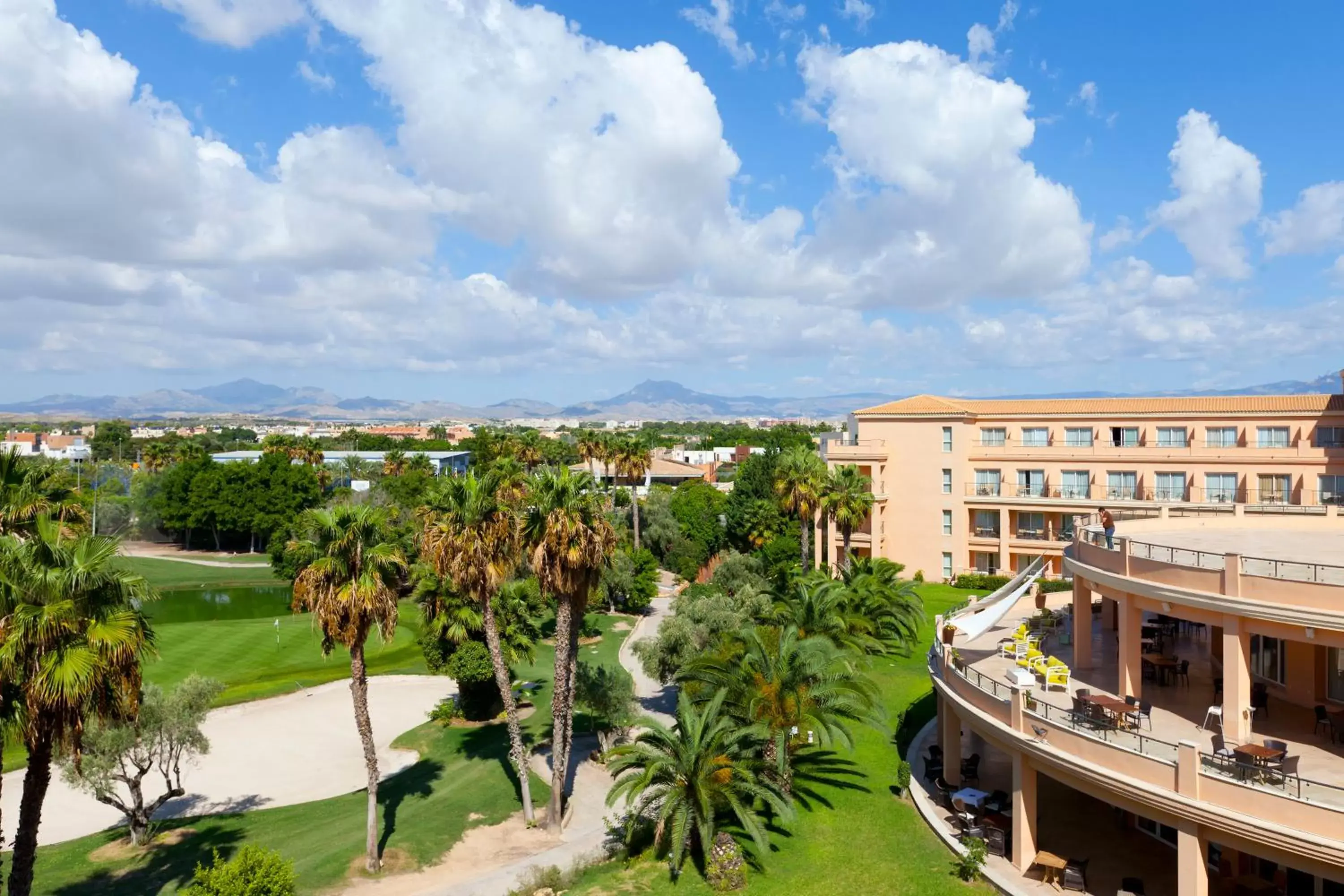 Balcony/Terrace, Pool View in Hotel Alicante Golf