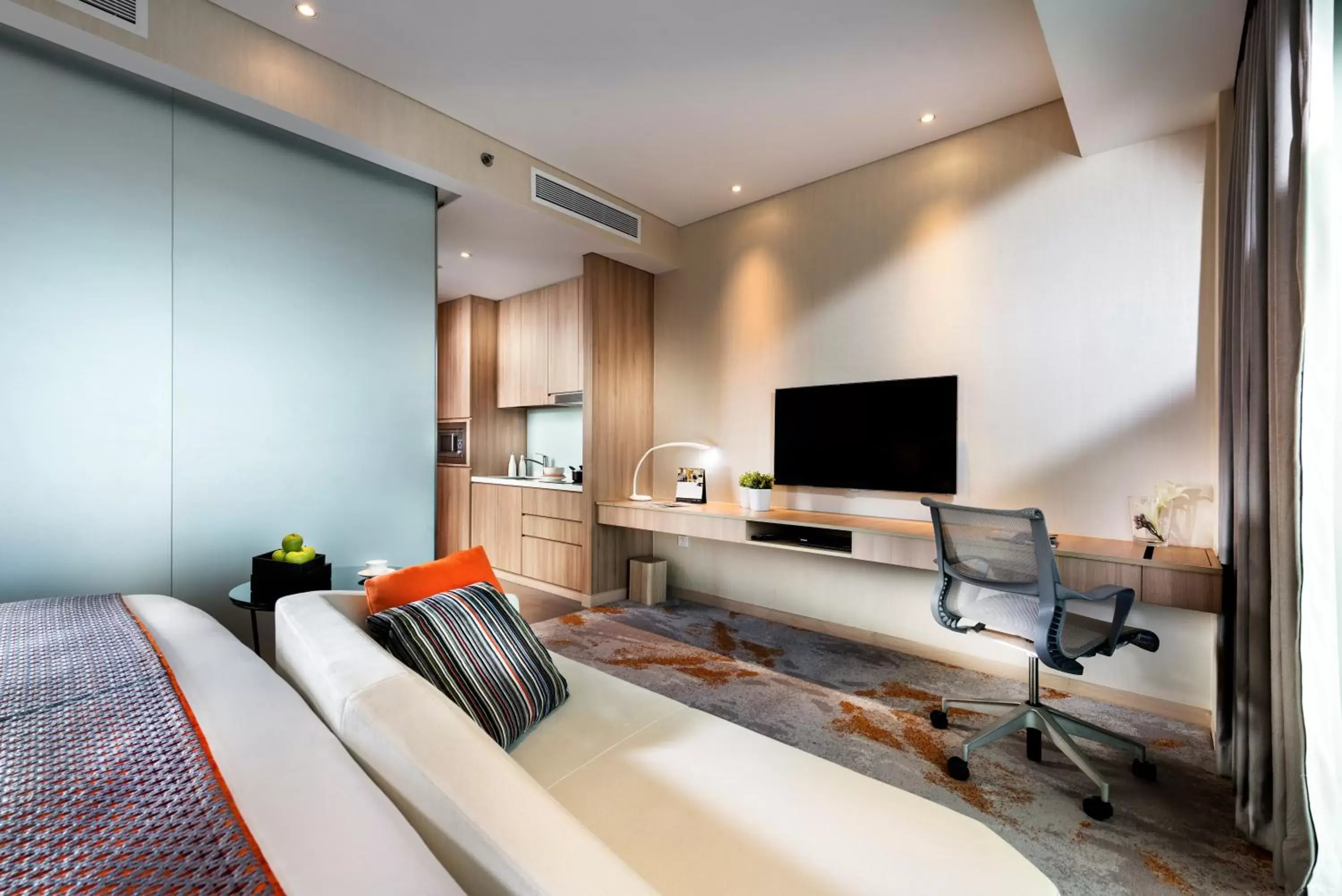 Living room, TV/Entertainment Center in Capri by Fraser Changi City, Singapore