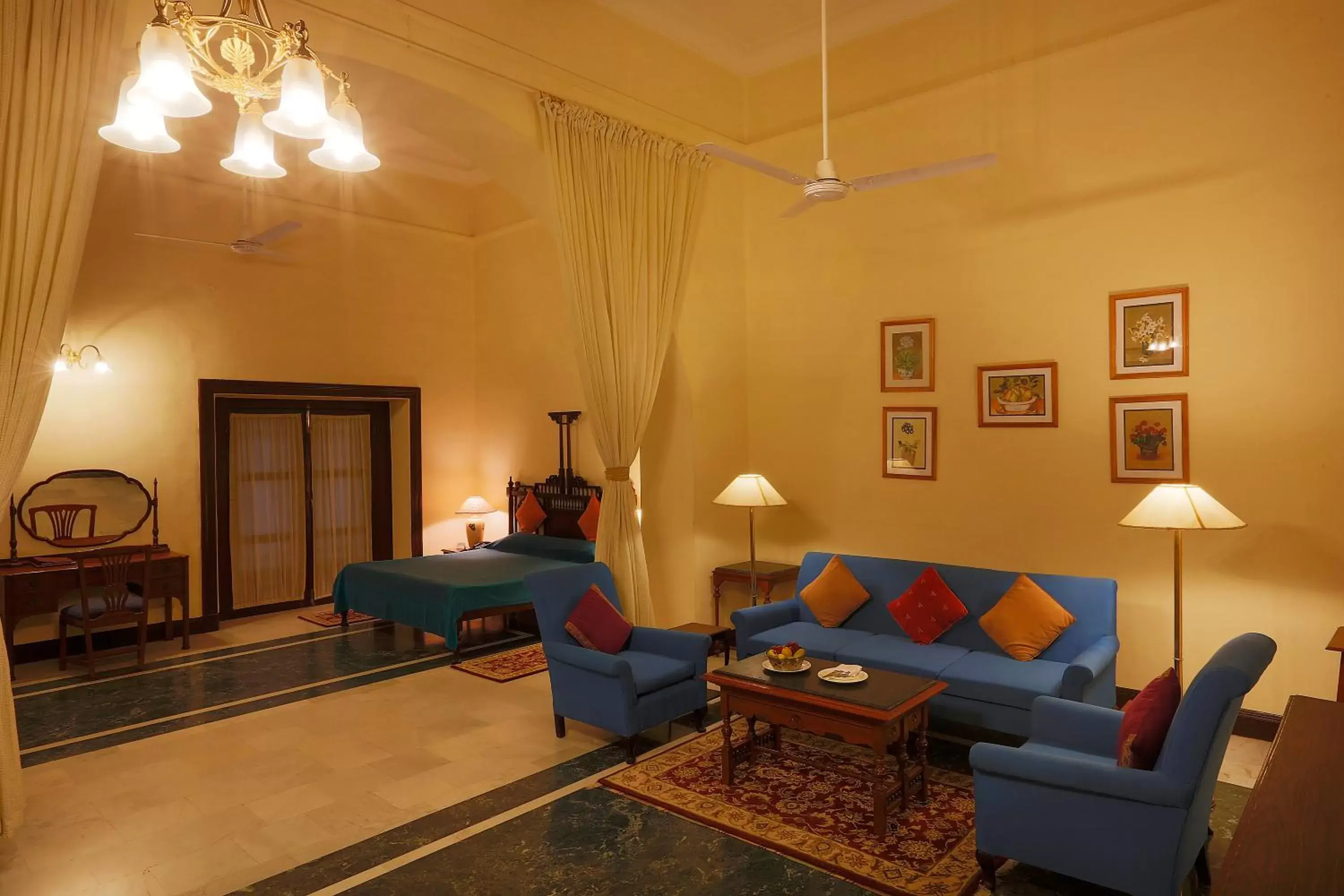 Living room in The Lallgarh Palace - A Heritage Hotel Living room in The Lallgarh Palace - A Heritage Hotel