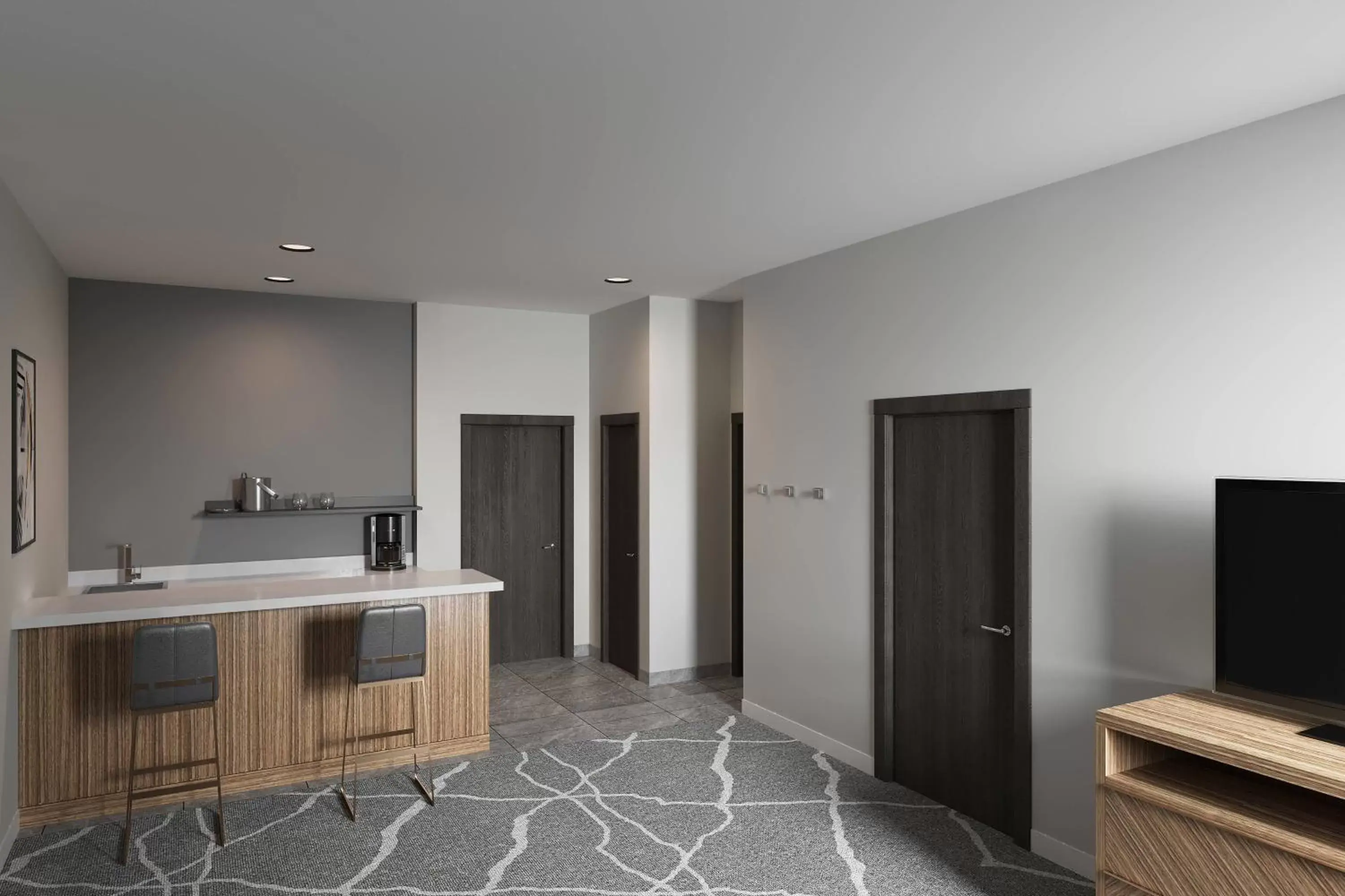 Bedroom, Kitchen/Kitchenette in Delta Hotels by Marriott Grande Prairie Airport