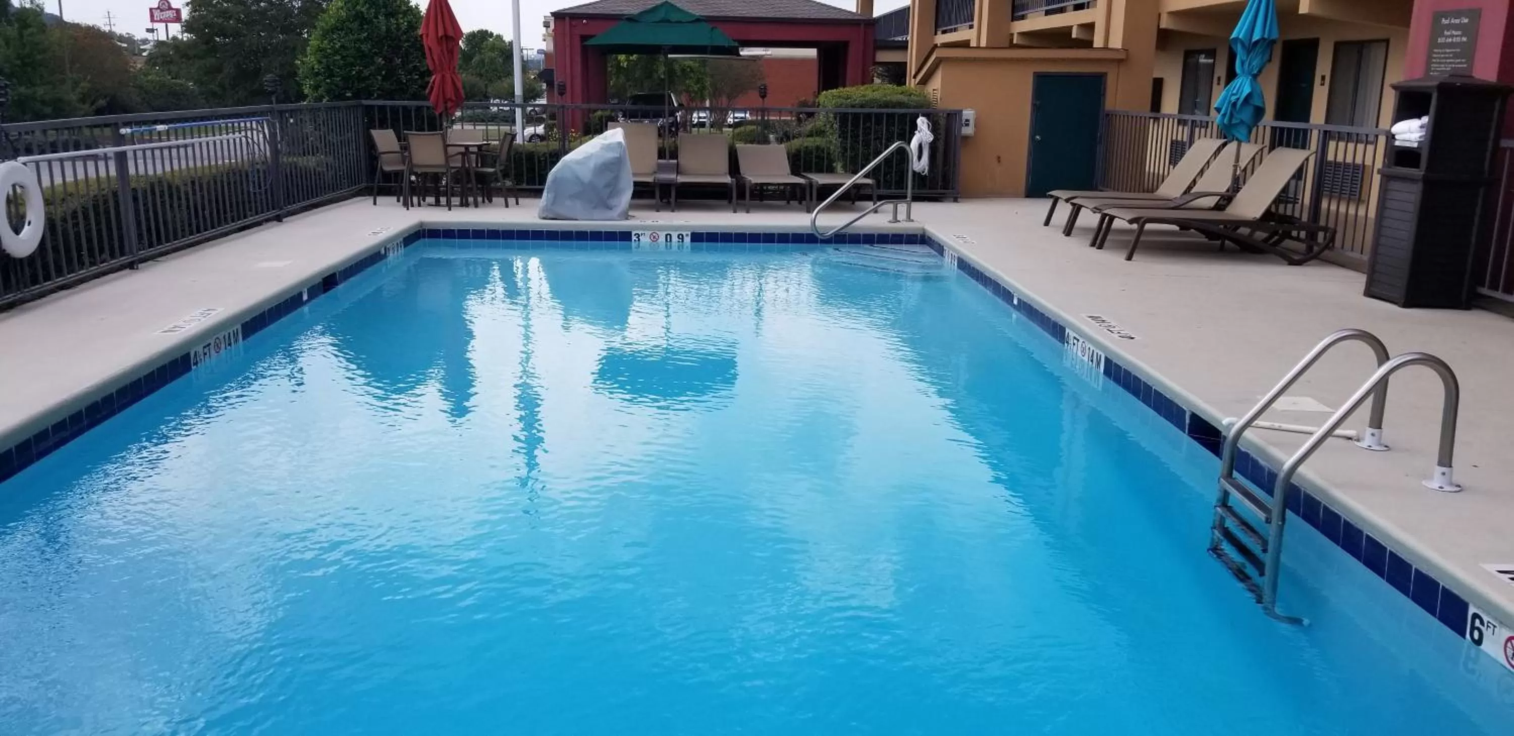 Pool view in Quality Inn Pelham I-65 exit 246