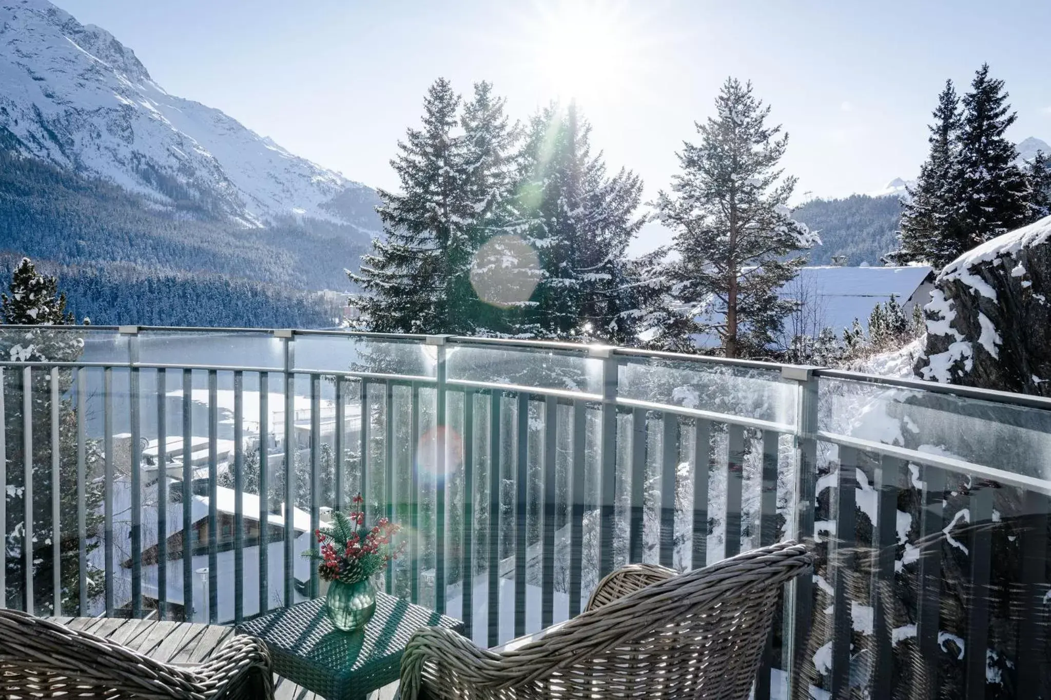 View (from property/room), Balcony/Terrace in Carlton Hotel St Moritz - The Leading Hotels of the World