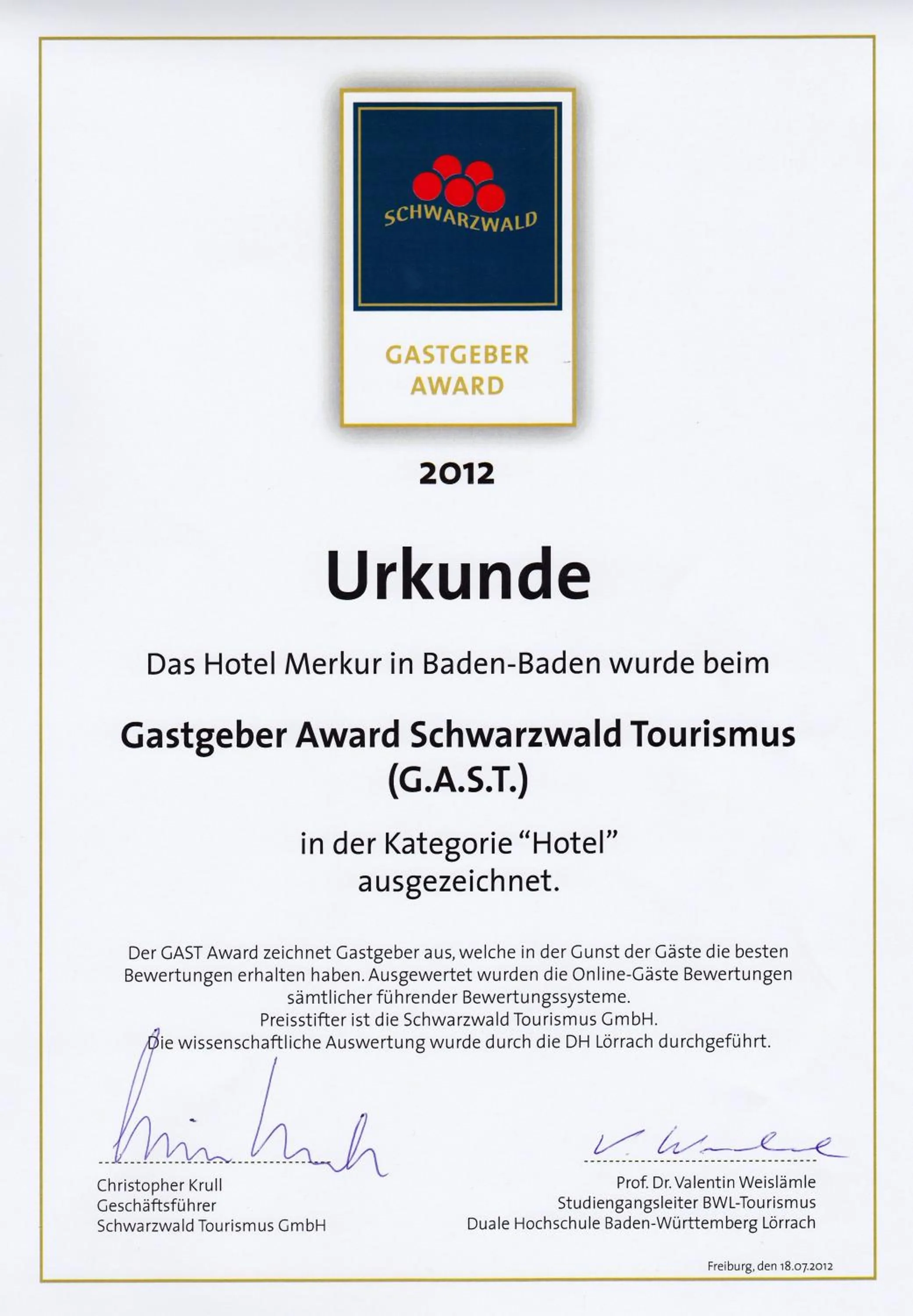 Logo/Certificate/Sign in Hotel Merkur - Superior