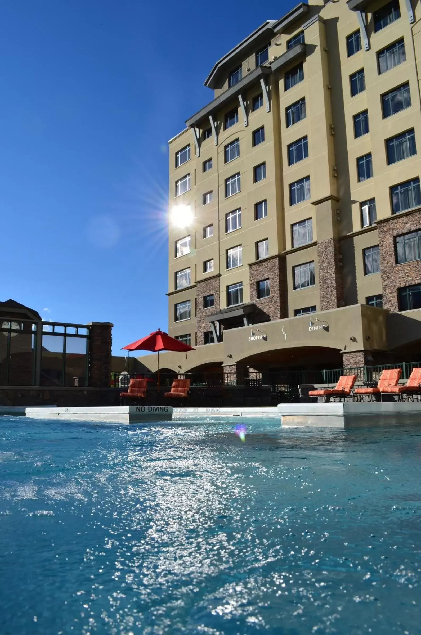 Swimming pool, Property Building in Summit Hotel at Big Sky Resort