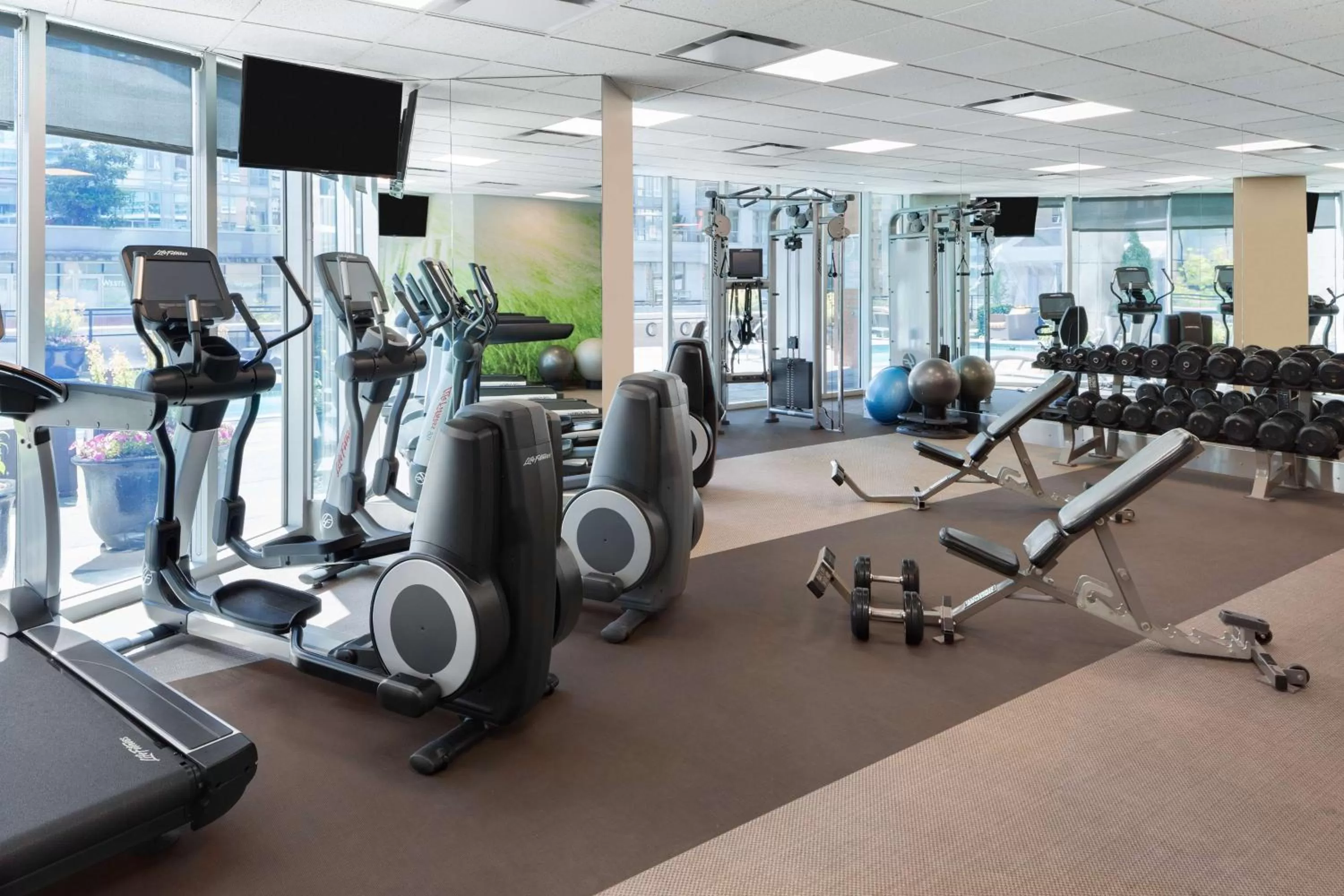 Fitness centre/facilities in Hilton Vancouver Downtown, BC, Canada