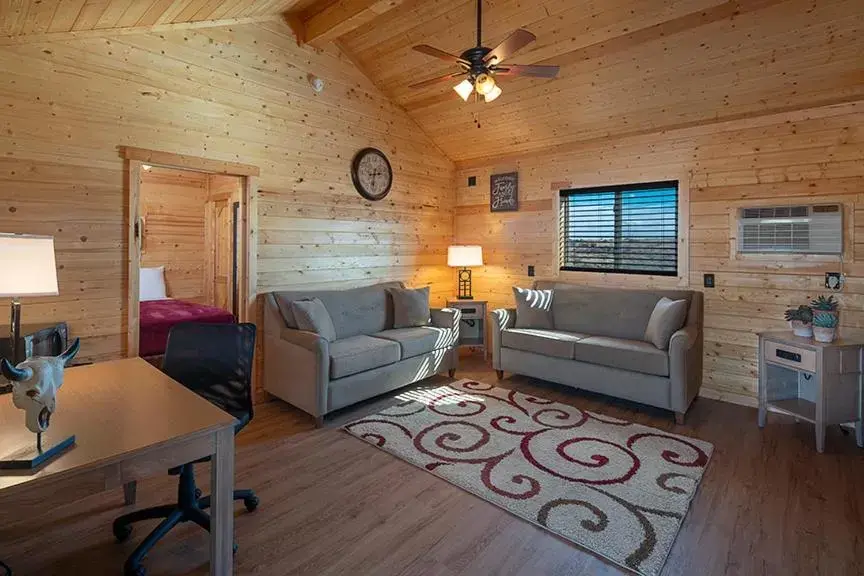 Living room, Seating Area in Cabins at Grand Canyon West