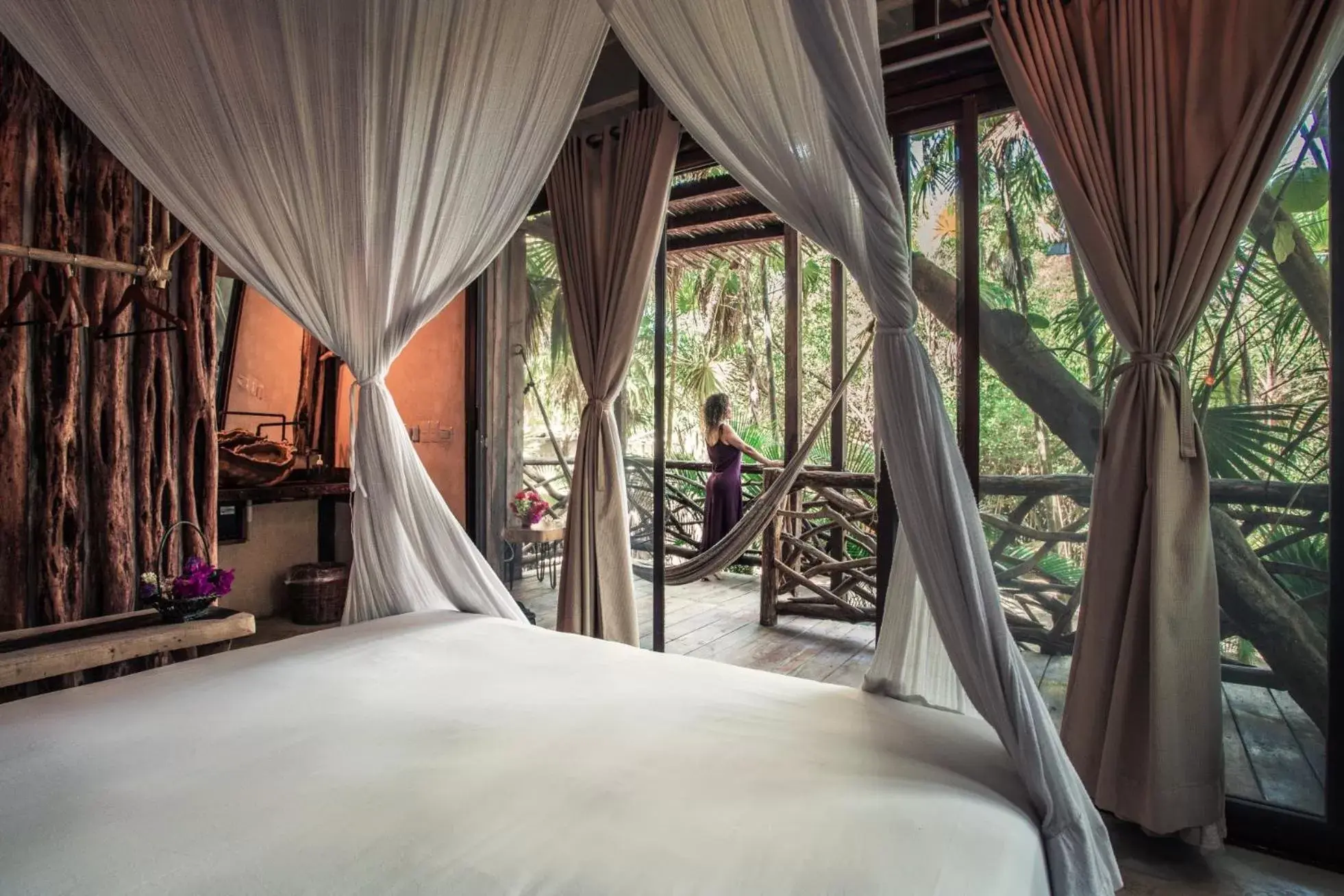 People, Bed in Hidden Treehouse Tulum Eco-Hotel