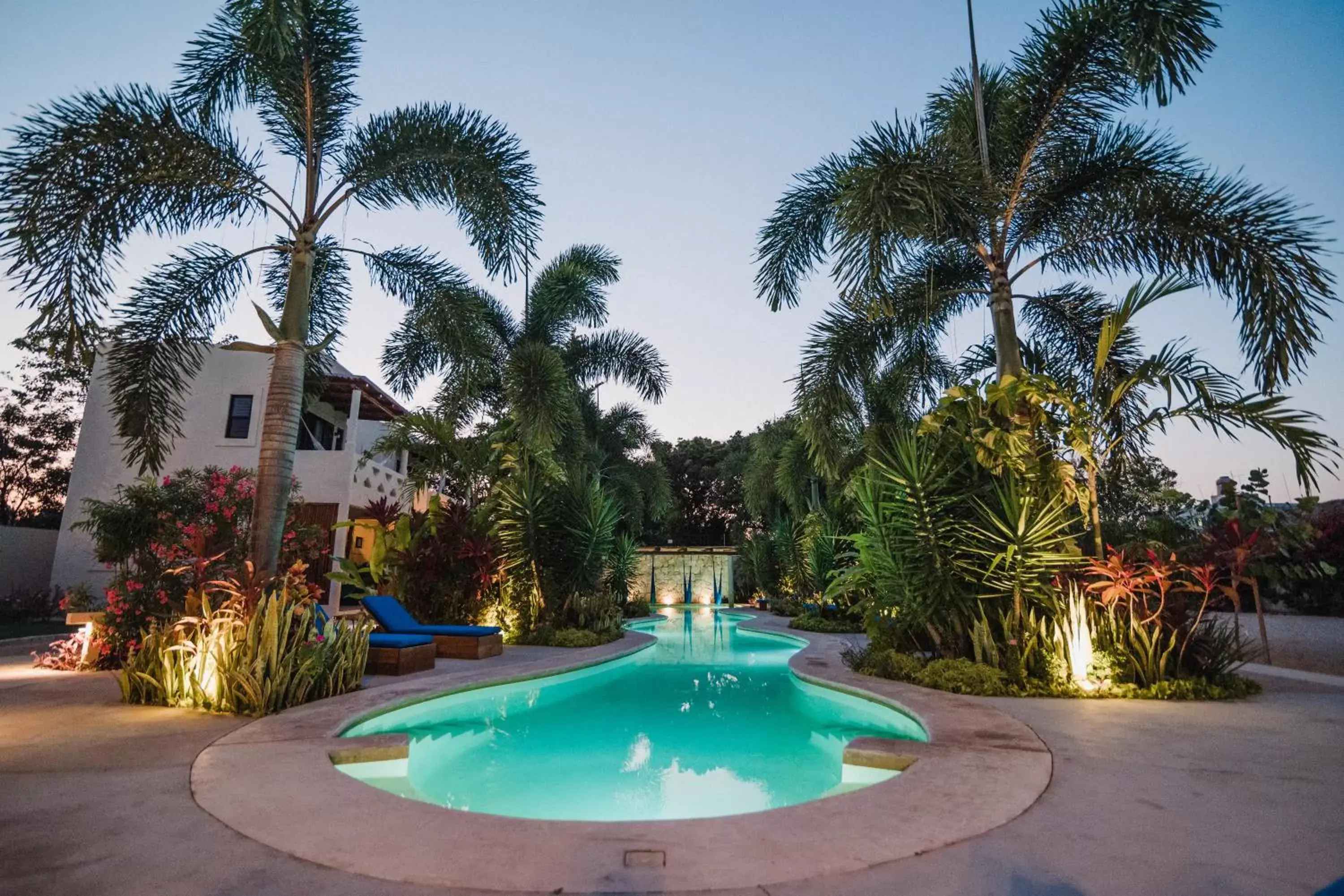 Garden, Swimming Pool in Blue Palm Bacalar