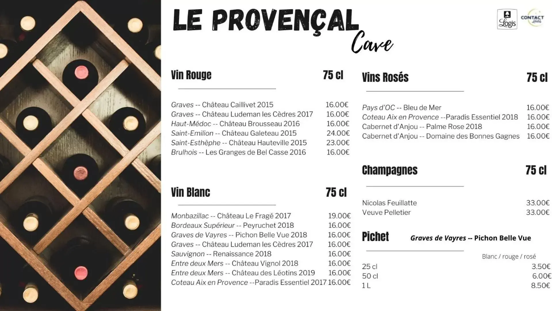 Alcoholic drinks in Contact Hôtel Le Provençal Bordeaux Lac avec Bornes électriques